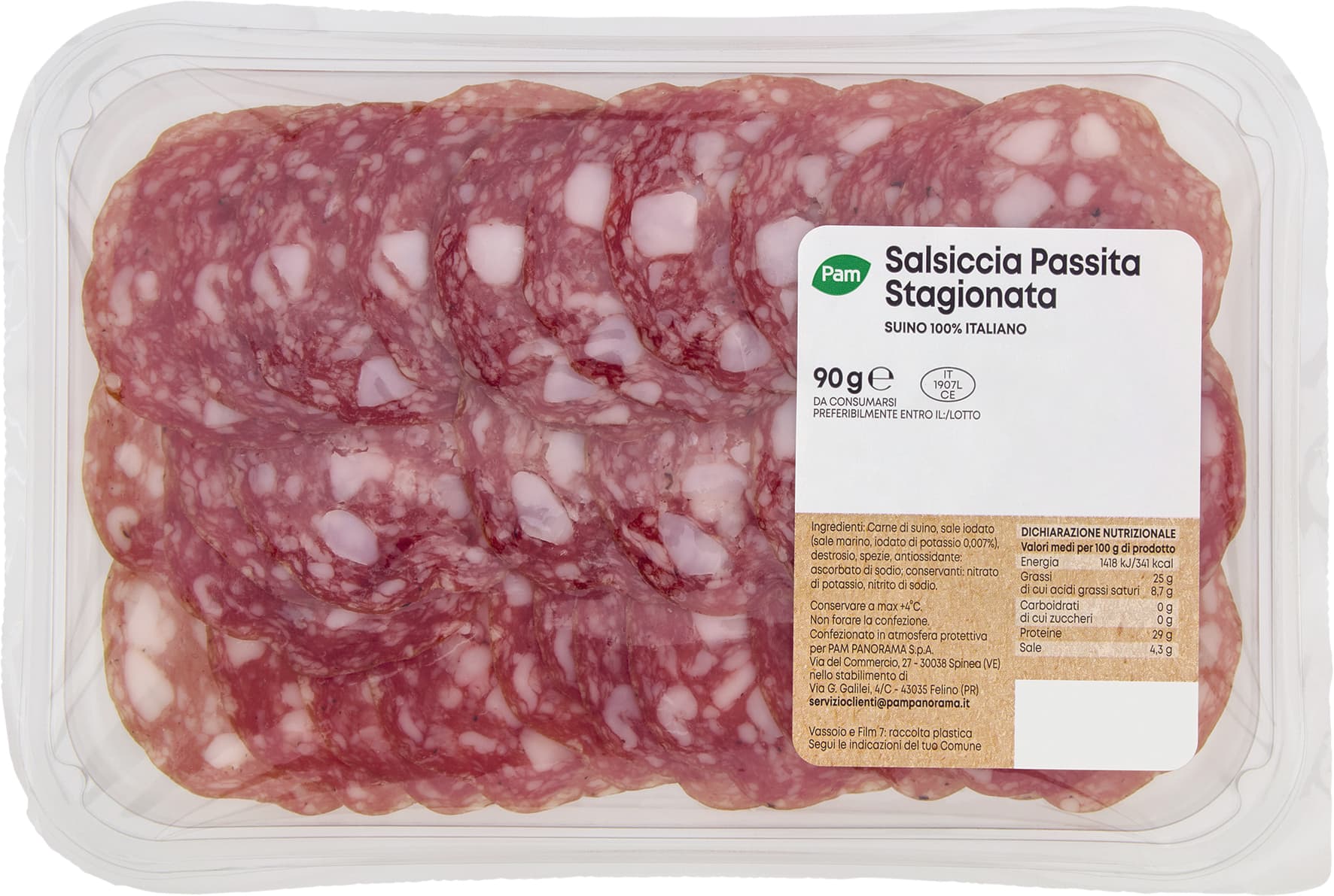 PAM Salsiccia Passita Stagionata 90 g – immagine 1