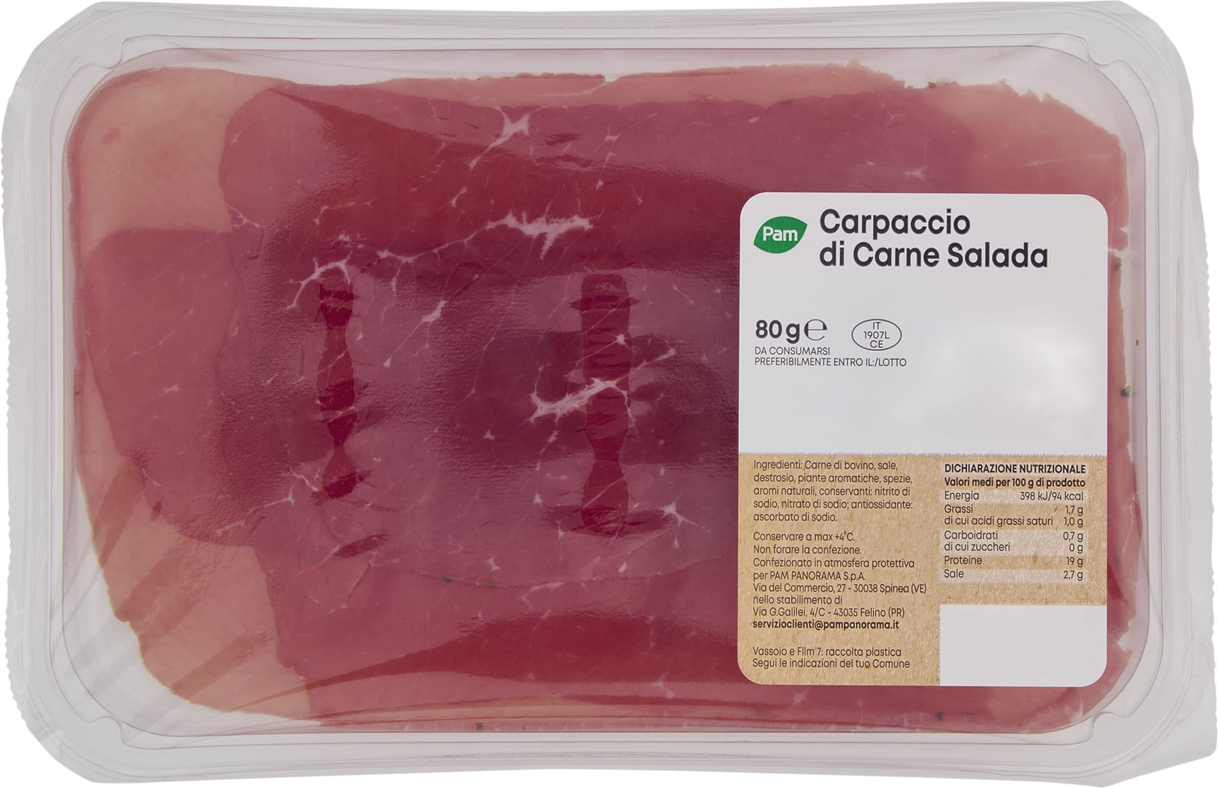 PAM Carpaccio di Carne Salada 80 g – immagine 1