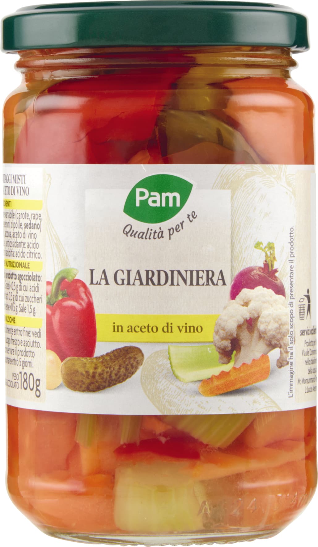 PAM Qualità per te Giardiniera in aceto di vino 300 g – immagine 1
