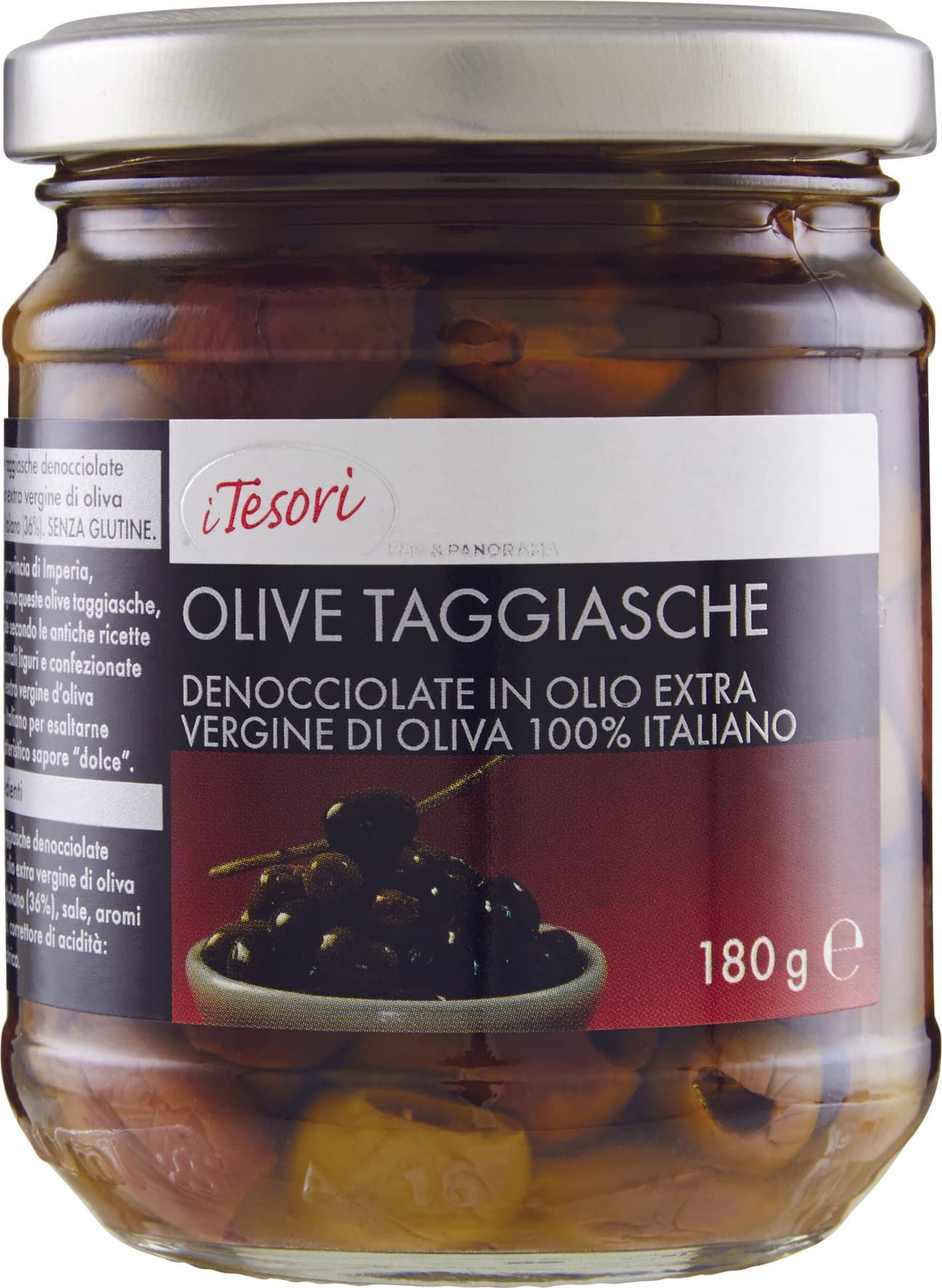 Raineri Olive Taggiasche Denocciolate in Olio Extra Vergine di Oliva 33% 180 g – immagine 1