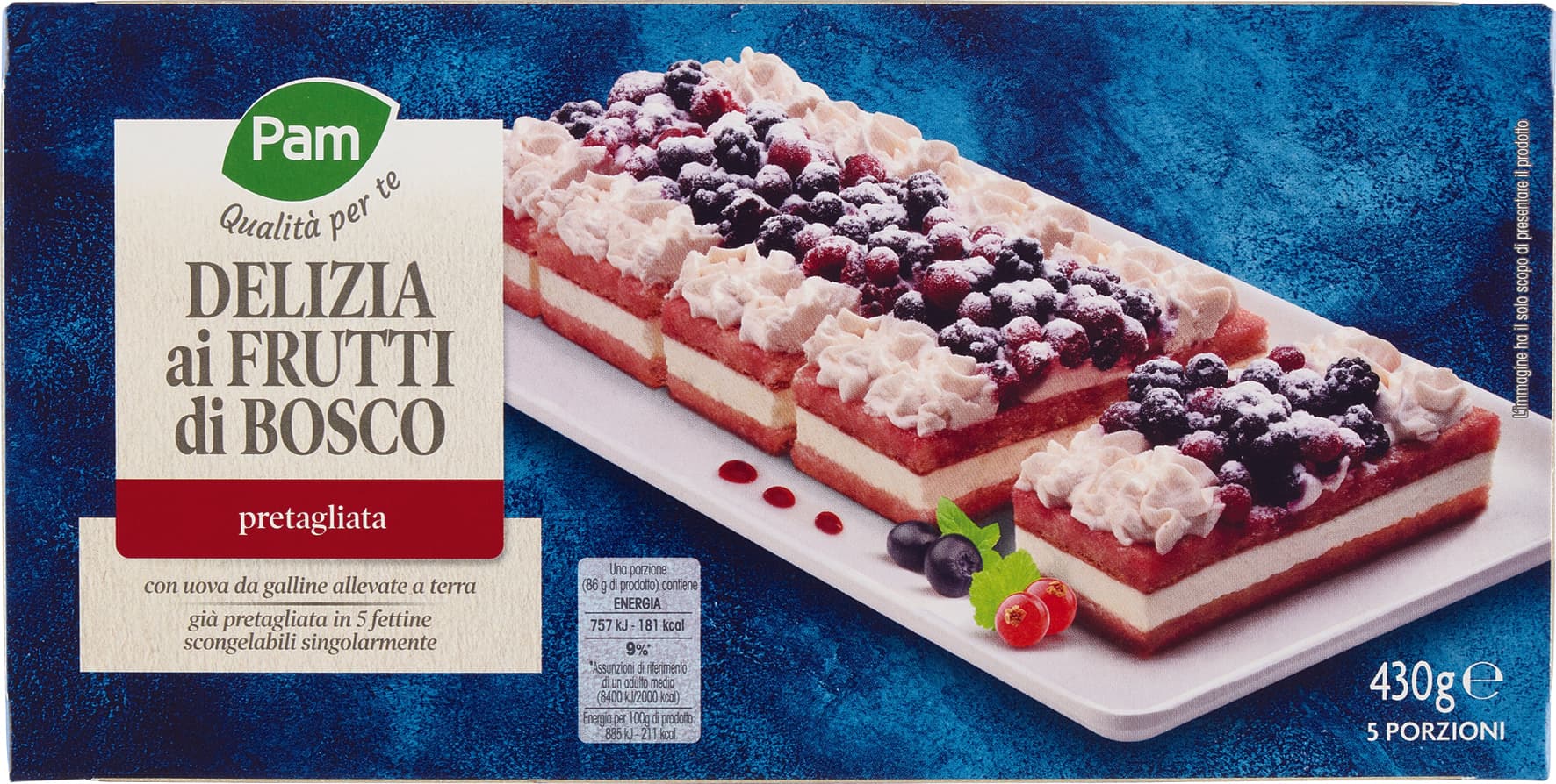 PAM Qualità per te Delizia ai Frutti di Bosco pretagliata 430 g – immagine 1