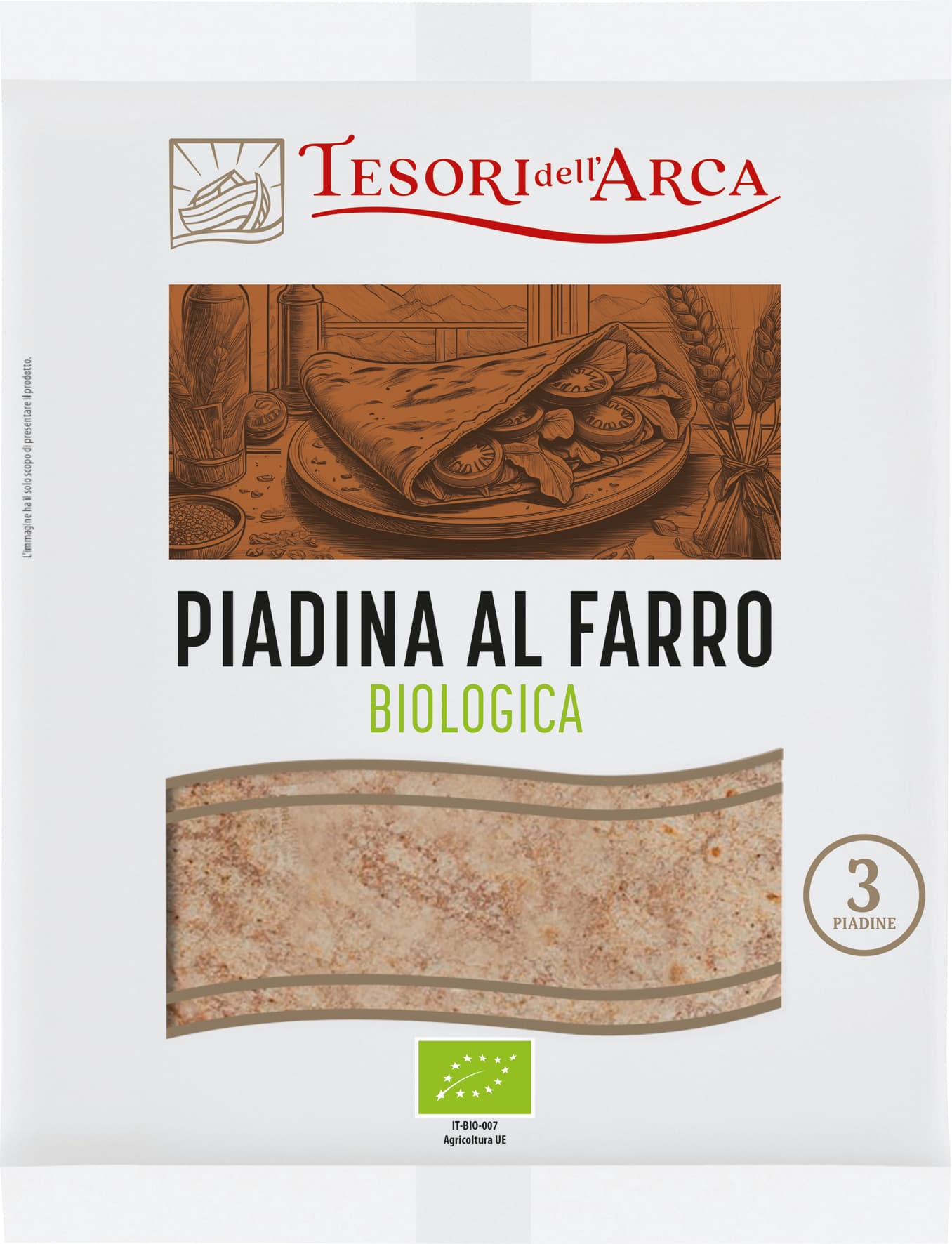 TESORI DELL'ARCA Piadina al Farro Biologica 3 x 75 g – immagine 1