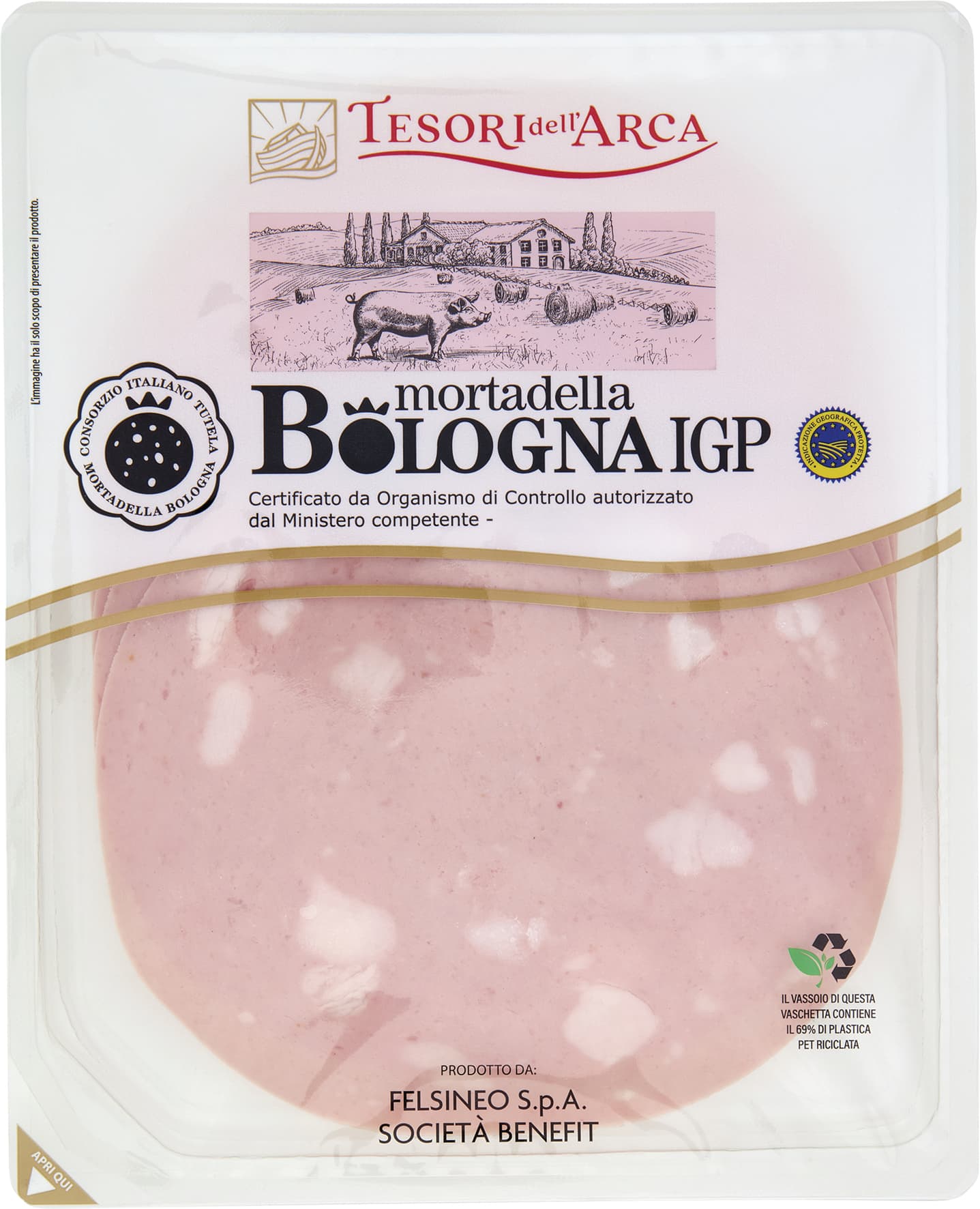 TESORI DELL'ARCA mortadella Bologna IGP 120 g – immagine 1