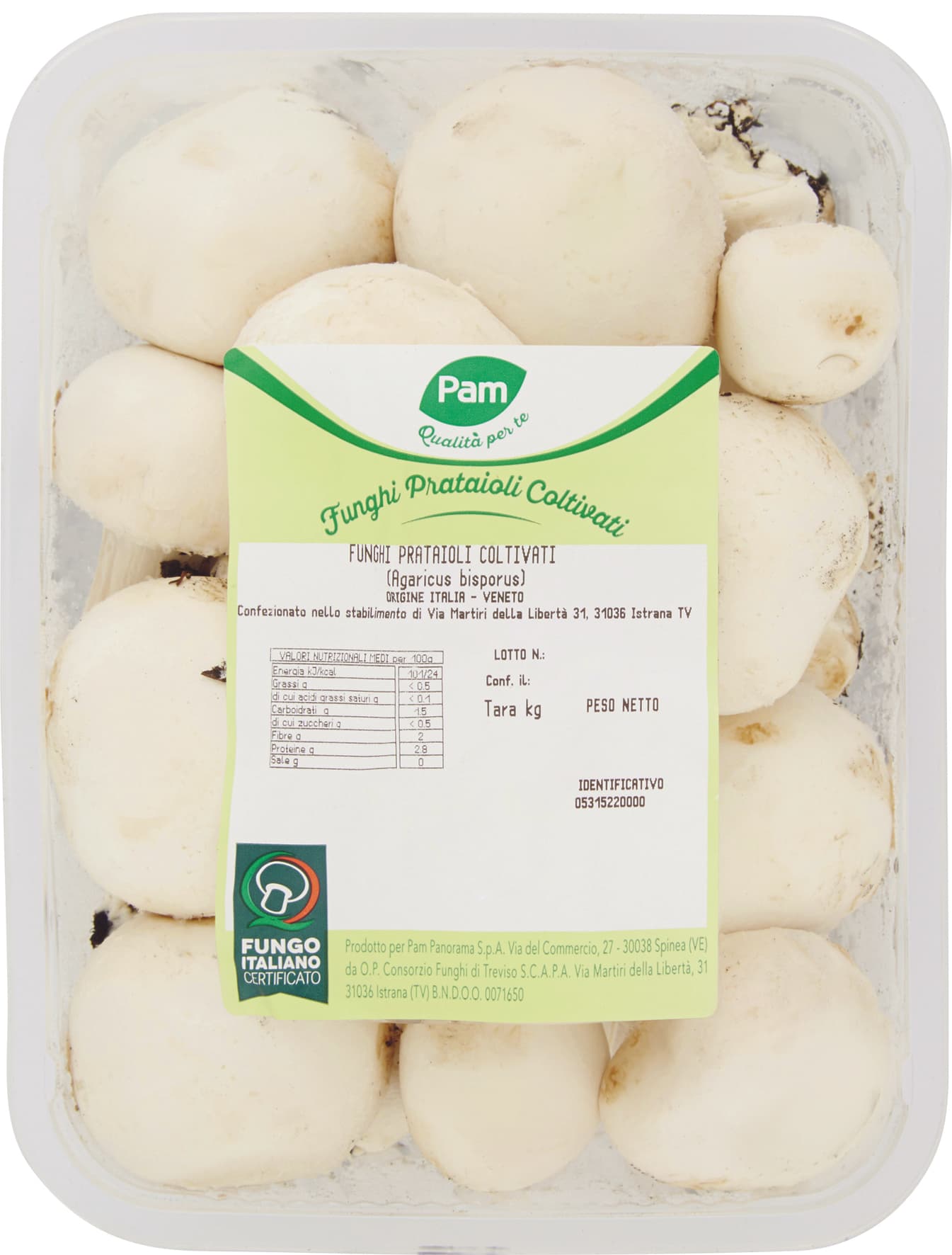 PAM Qualità per te Funghi Prataioli Coltivati 0,500 kg – immagine 1