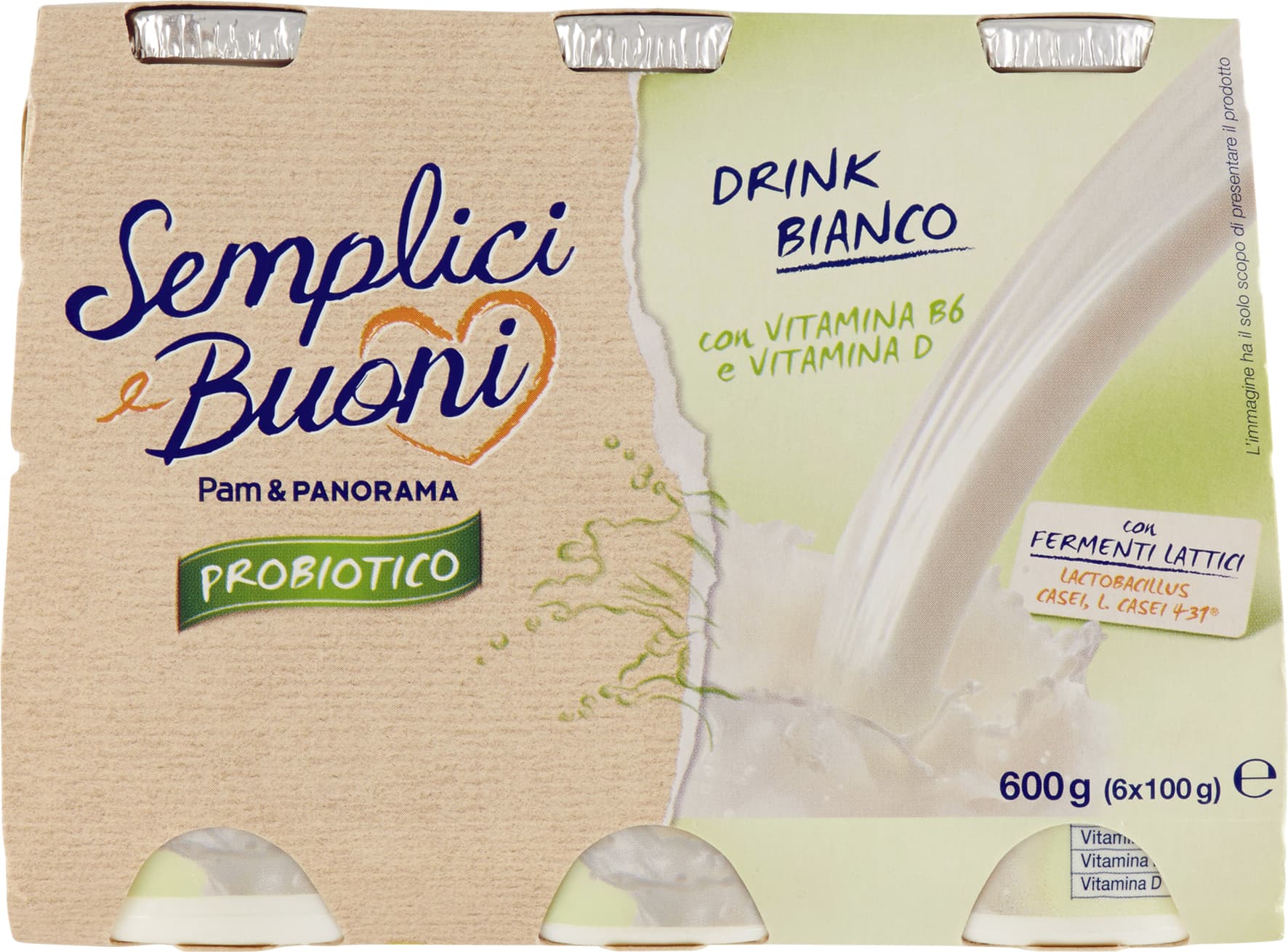 SEMPLICI E BUONI Probiotico Drink Bianco 600g (100g x 6) – immagine 1