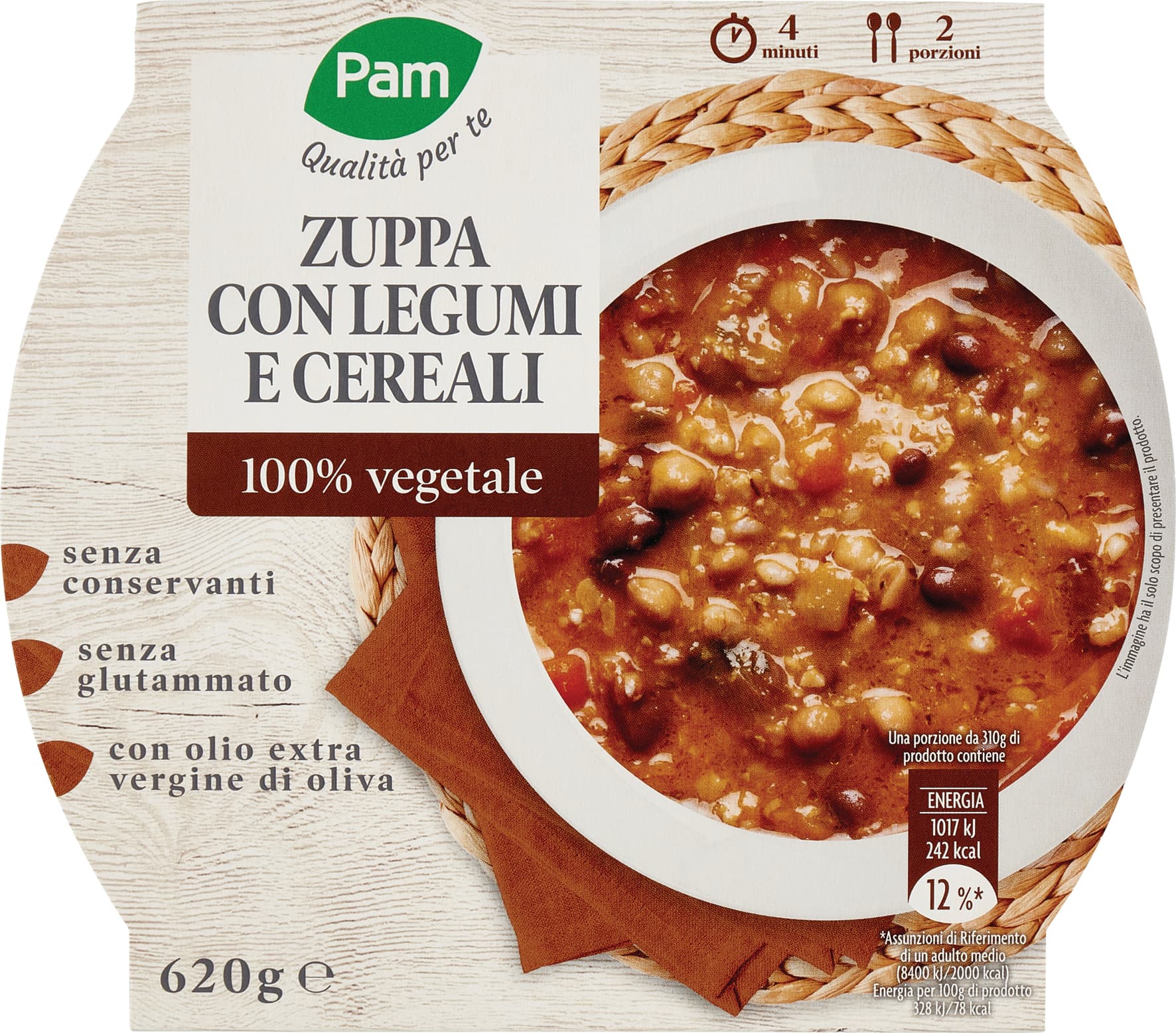 PAM Qualità per te Zuppa con Legumi e Cereali 620 g – immagine 1