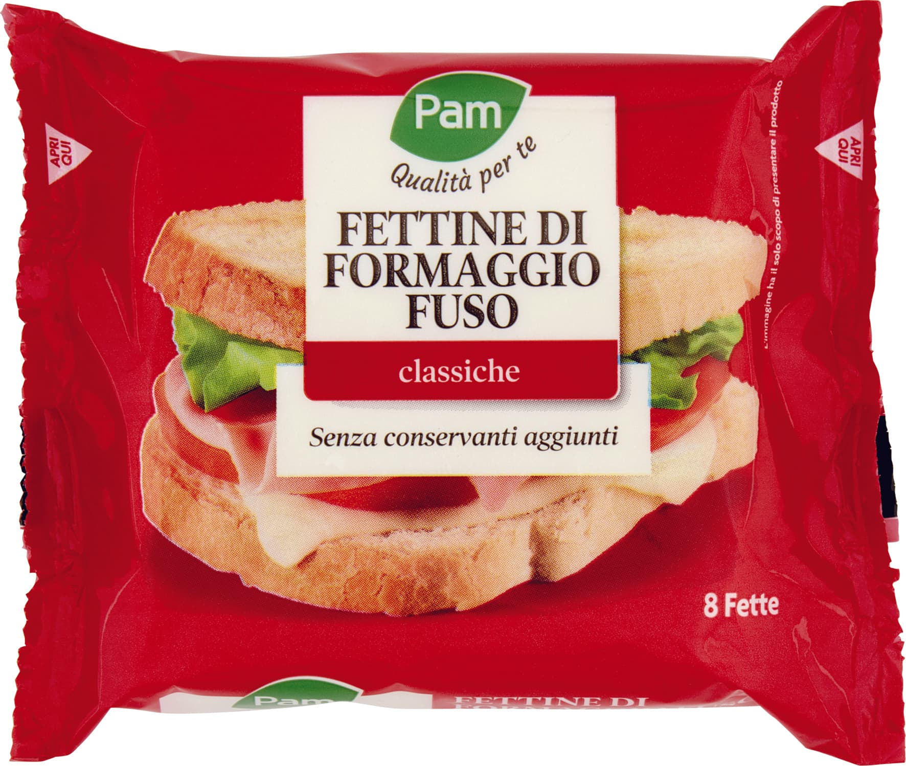 PAM Qualità per te Fettine di Formaggio Fuso 8 Pezzi 200 g – immagine 1