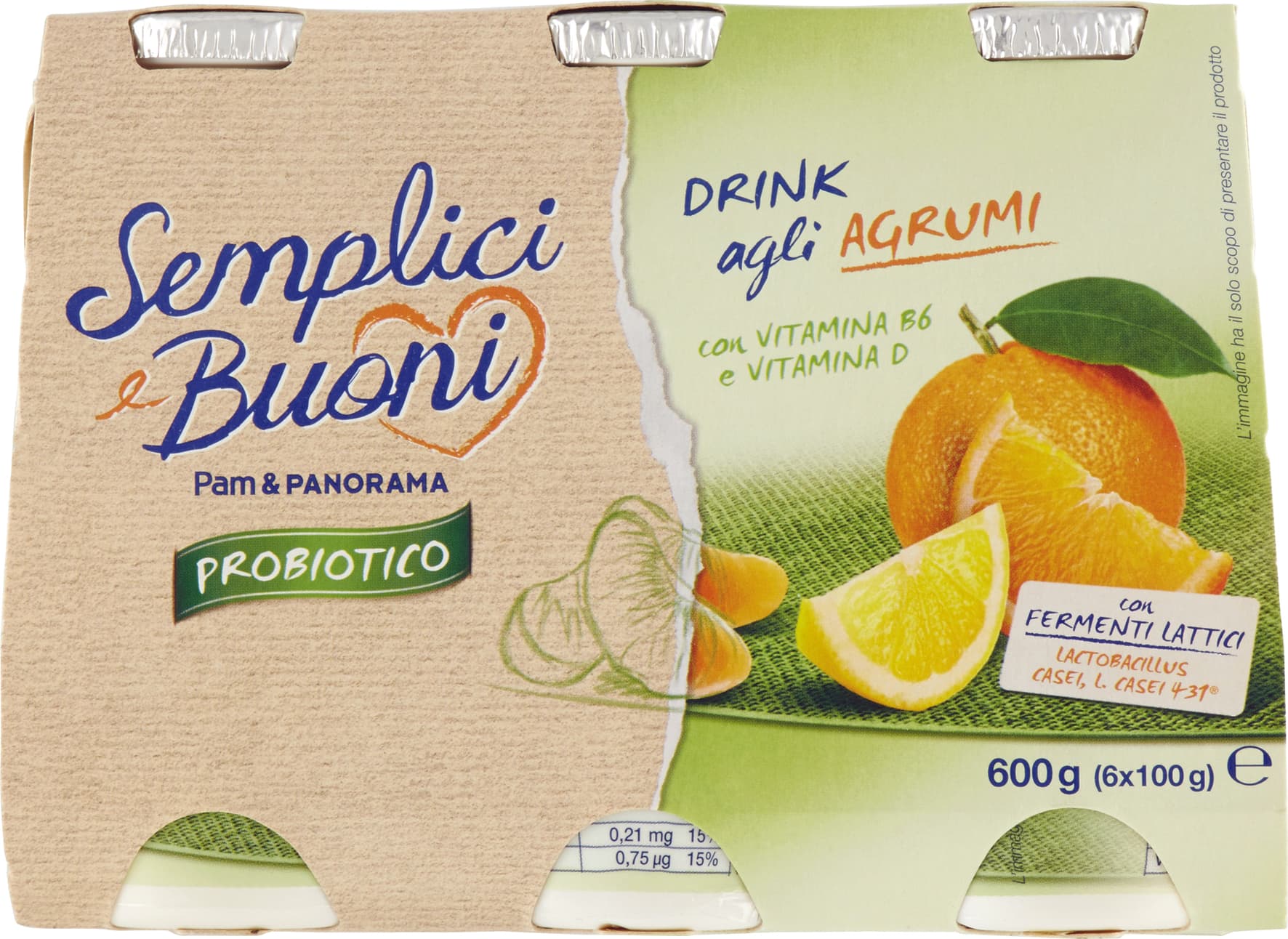 SEMPLICI E BUONI Probiotico Drink agli Agrumi 600g (100g x 6) – immagine 1