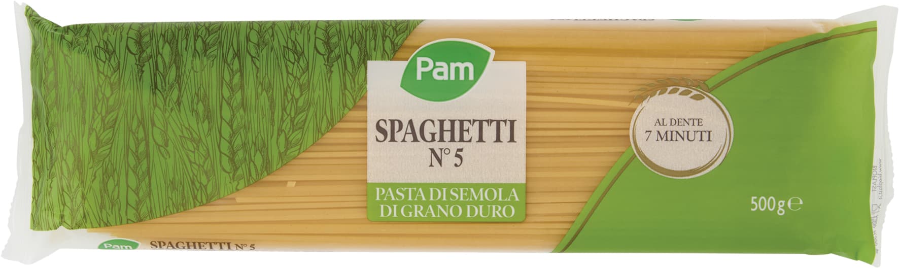 PAM Spaghetti N° 5 Pasta di Semola di Grano Duro 500 g – immagine 1