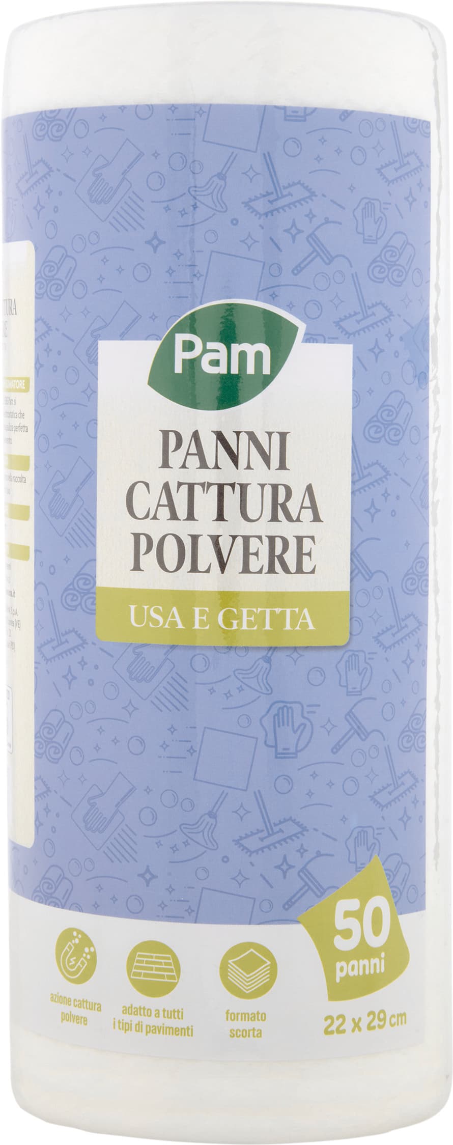 PAM Panni Cattura Polvere Usa e Getta 22 x 29 cm 50 pz – immagine 1