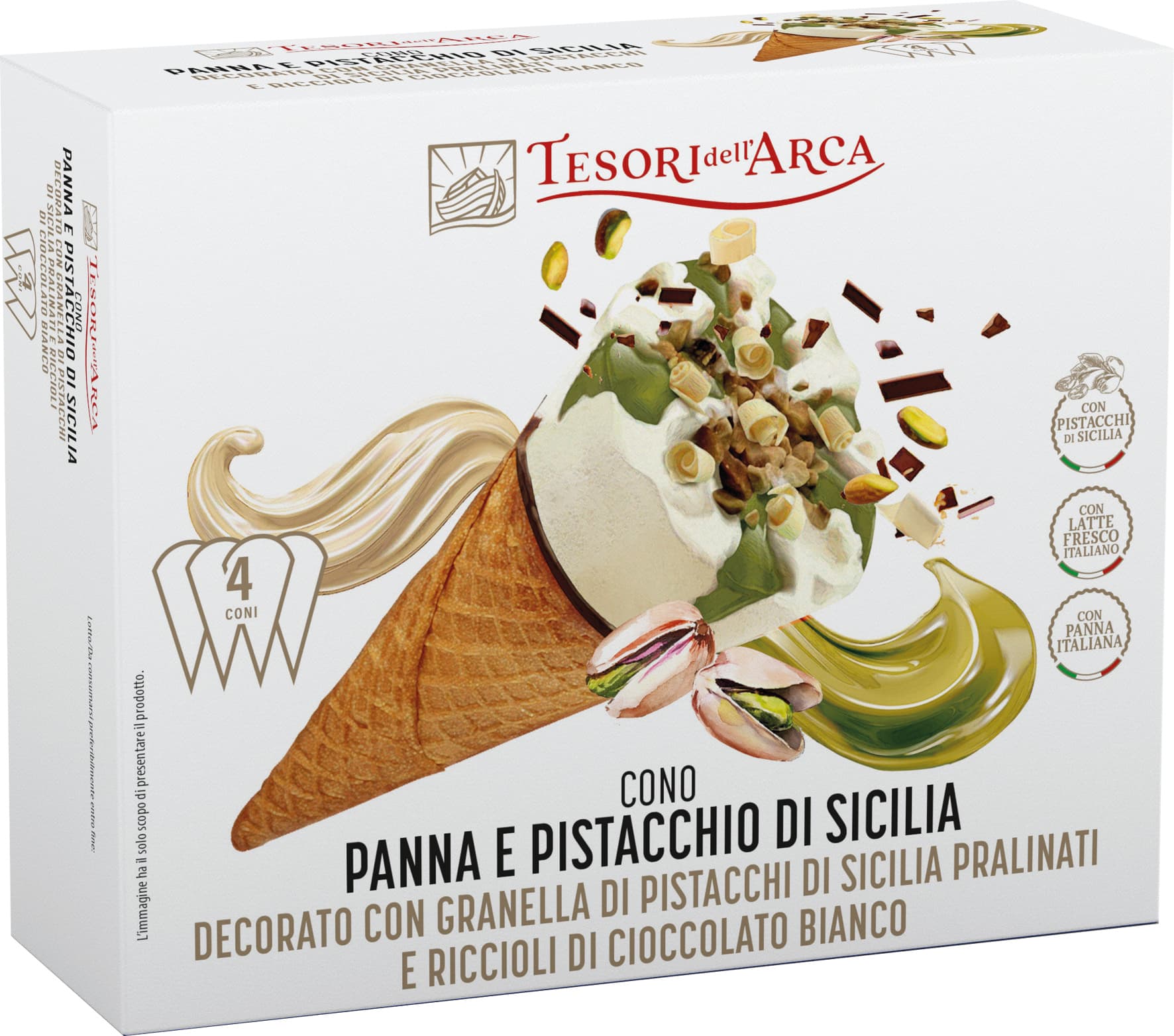 Tesori dell'arca coni panna e pistacchio siciliax4 – immagine 1