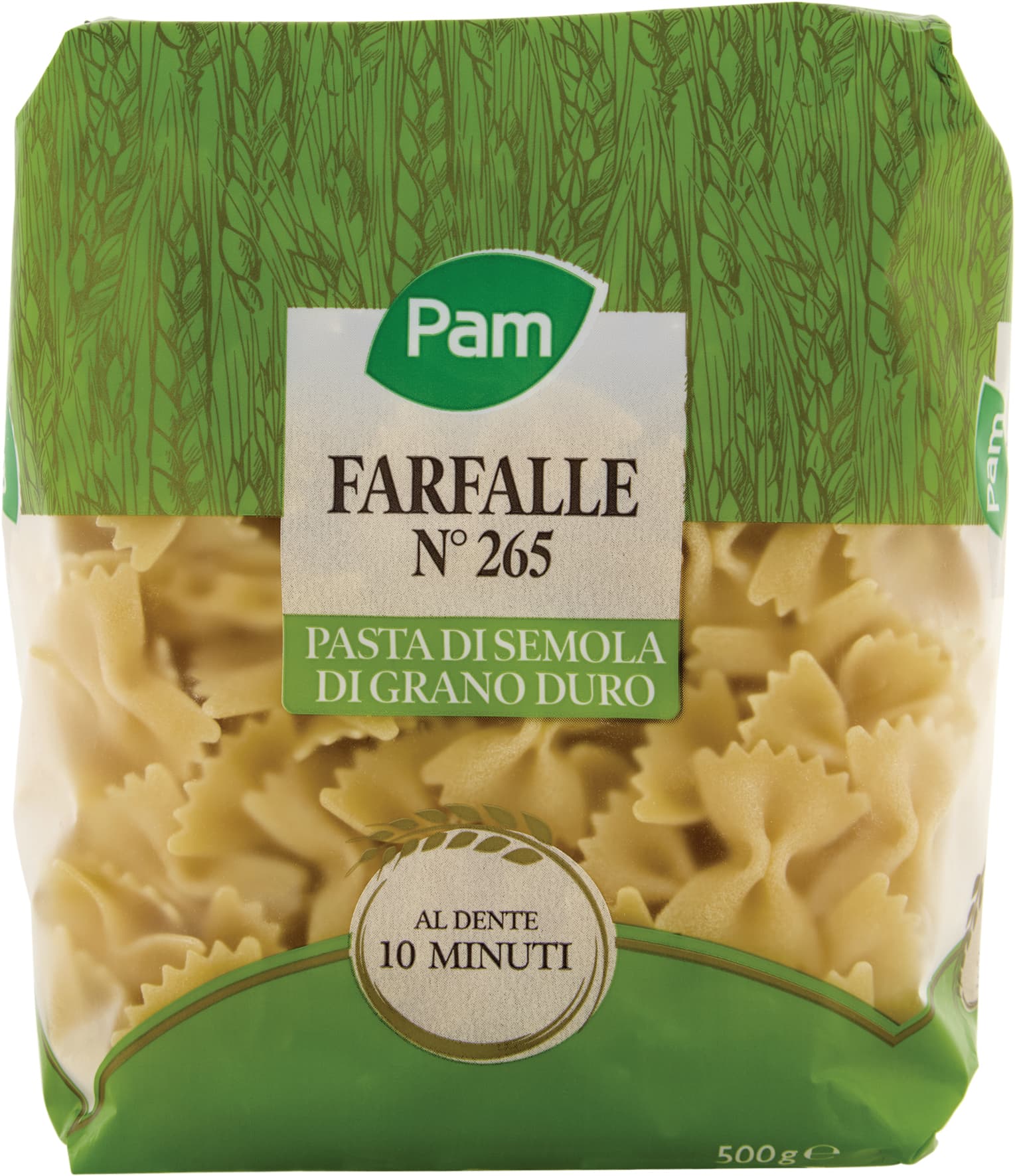 PAM Farfalle N° 265 Pasta di Semola di Grano Duro 500 g – immagine 1