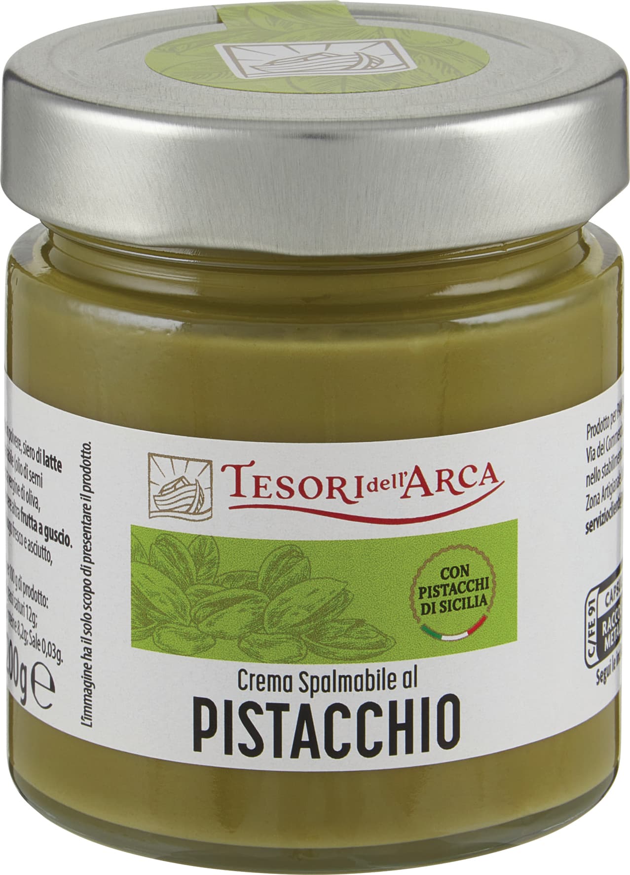 TESORI DELL'ARCA Crema Spalmabile al Pistacchio 200 g – immagine 1