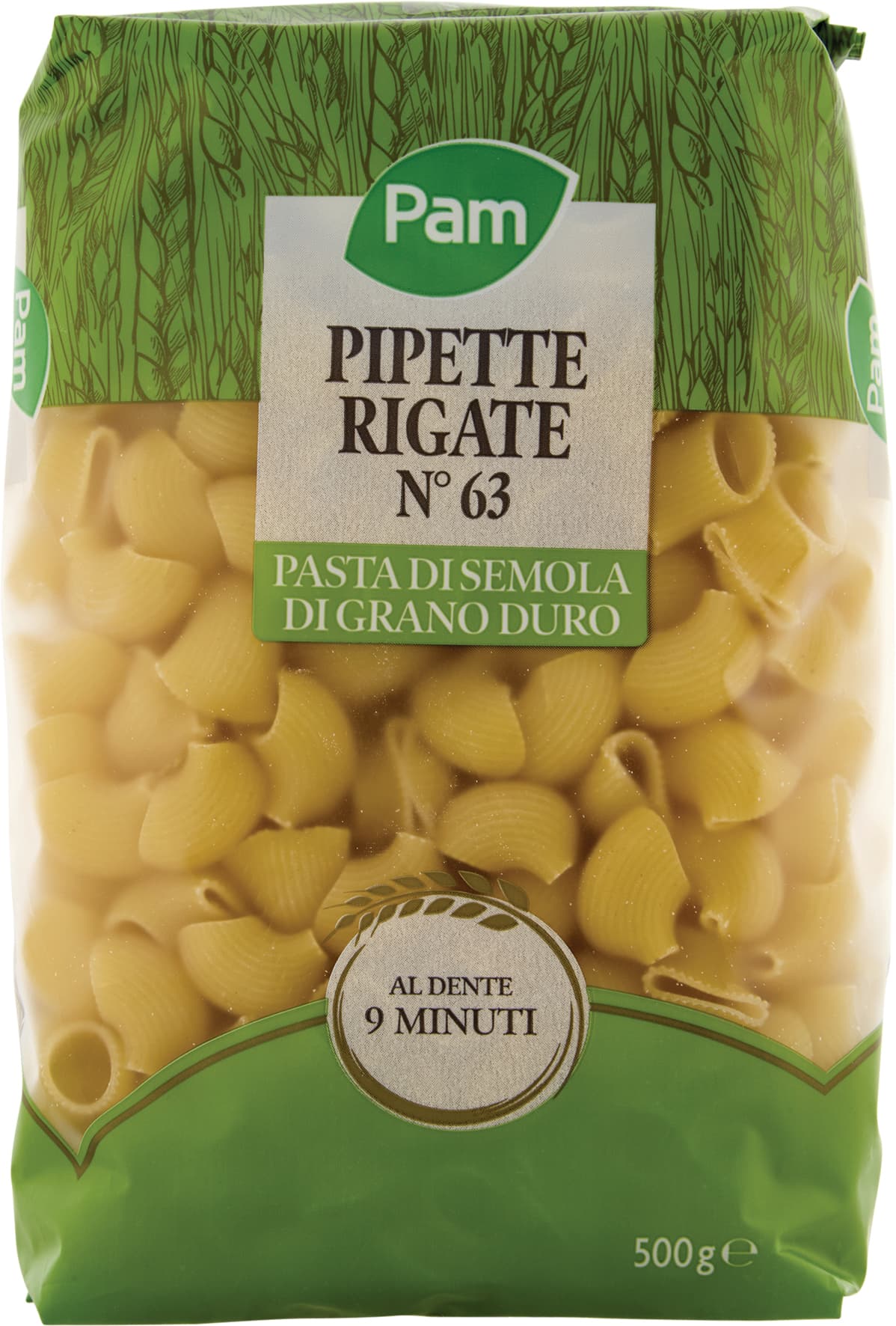 PAM Pipette Rigate N° 63 Pasta di Semola di Grano Duro 500 g – immagine 1