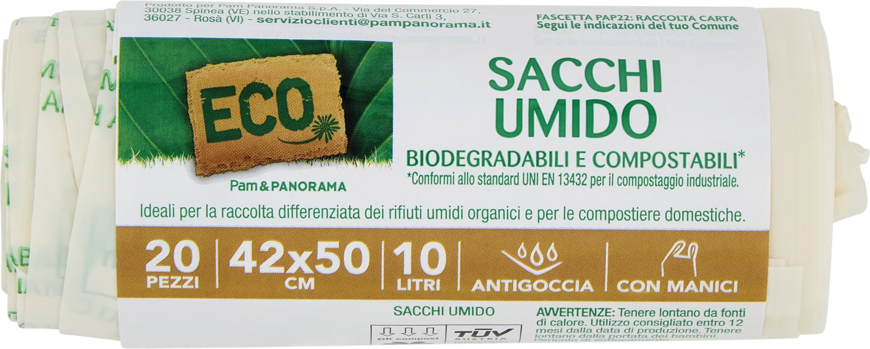 Sacco immondizia per umido 10lt 42x50 20 pezzi – immagine 1