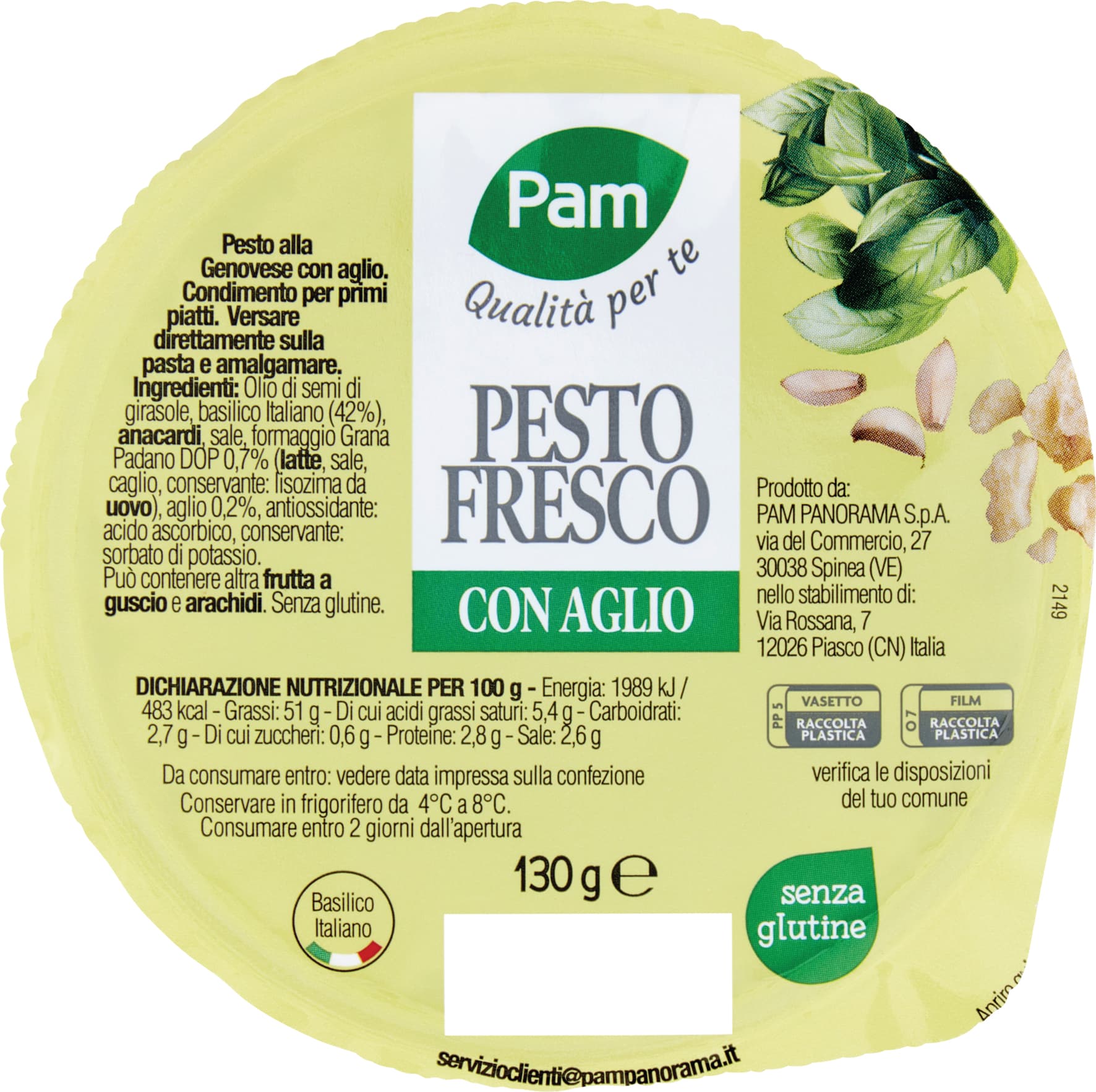 PAM Qualità per te Pesto Fresco con Aglio 130 g – immagine 1