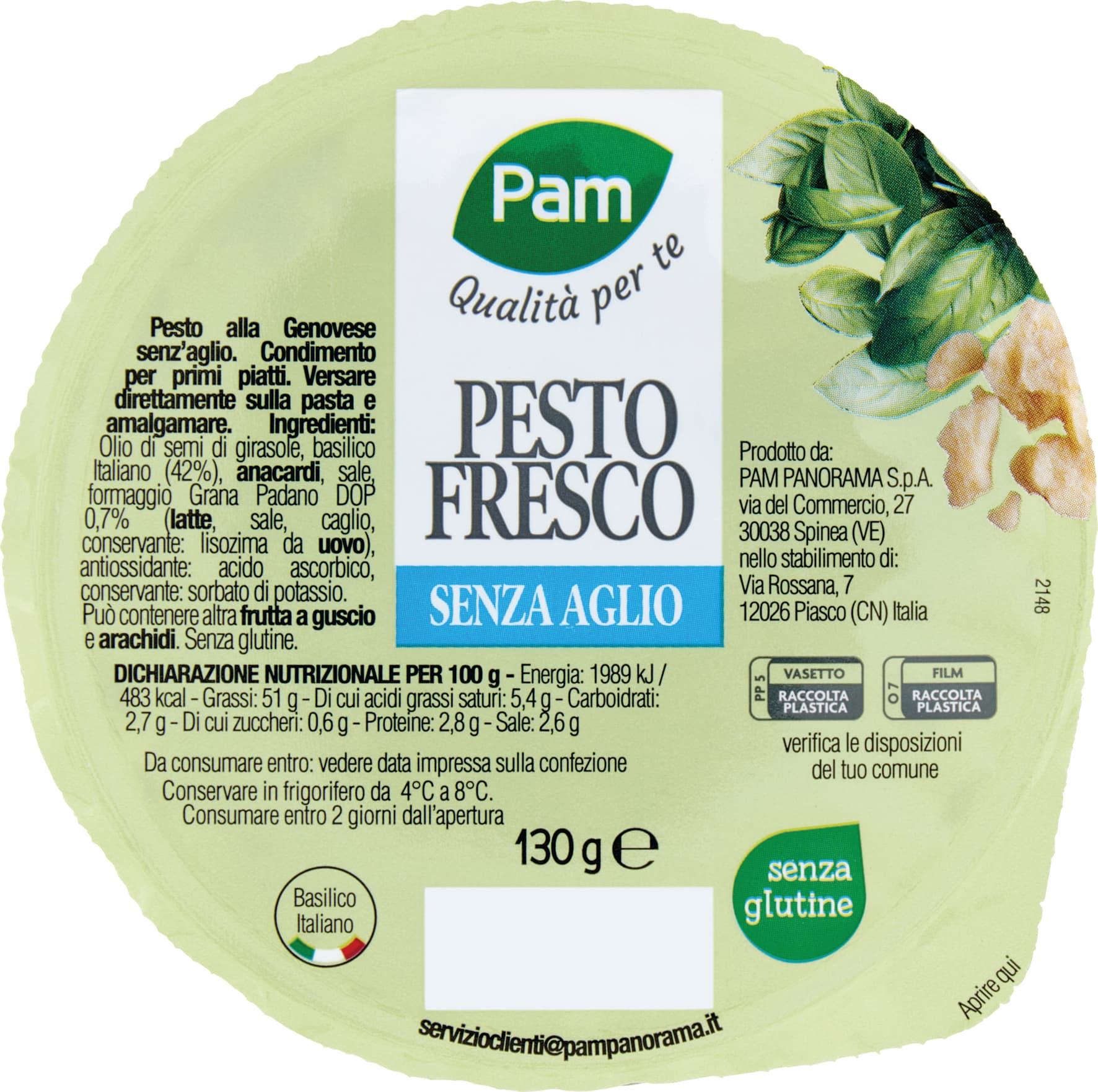PAM Qualità per te Pesto Fresco Senza Aglio 130 g – immagine 1