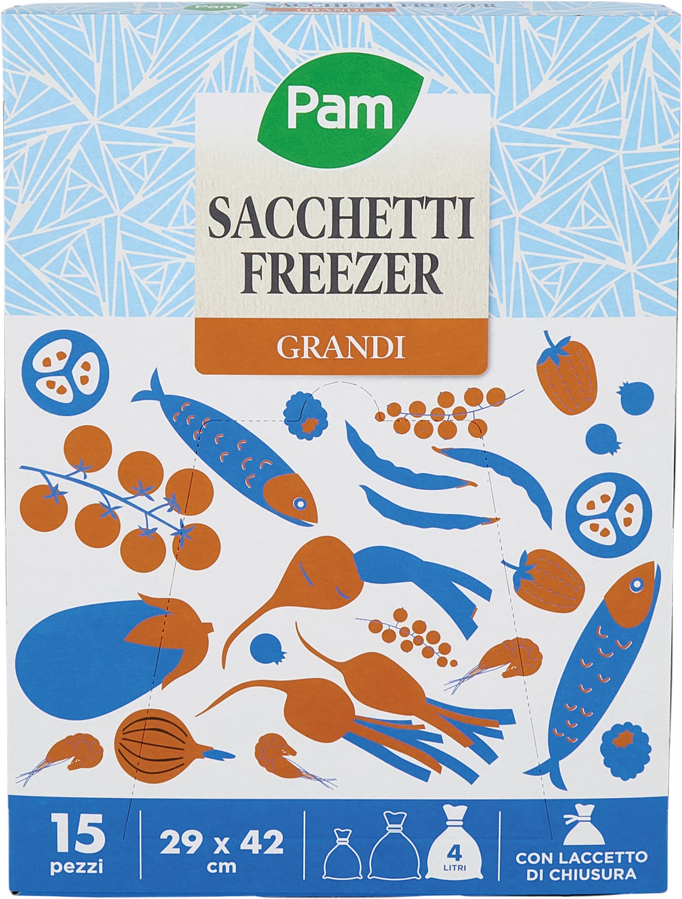 PAM PANORAMA Sacchetti Freezer 29x42 cm 15 pz – immagine 1