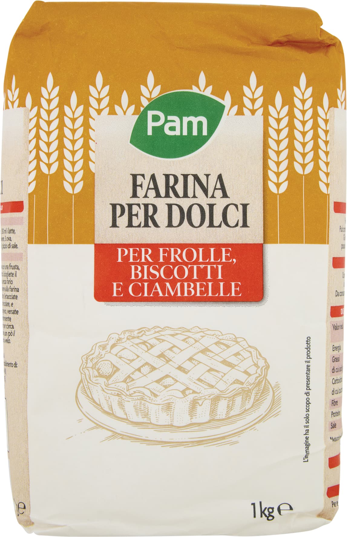 PAM Farina per Dolci per Frolle, Biscotti e Ciambelle 1 kg – immagine 1