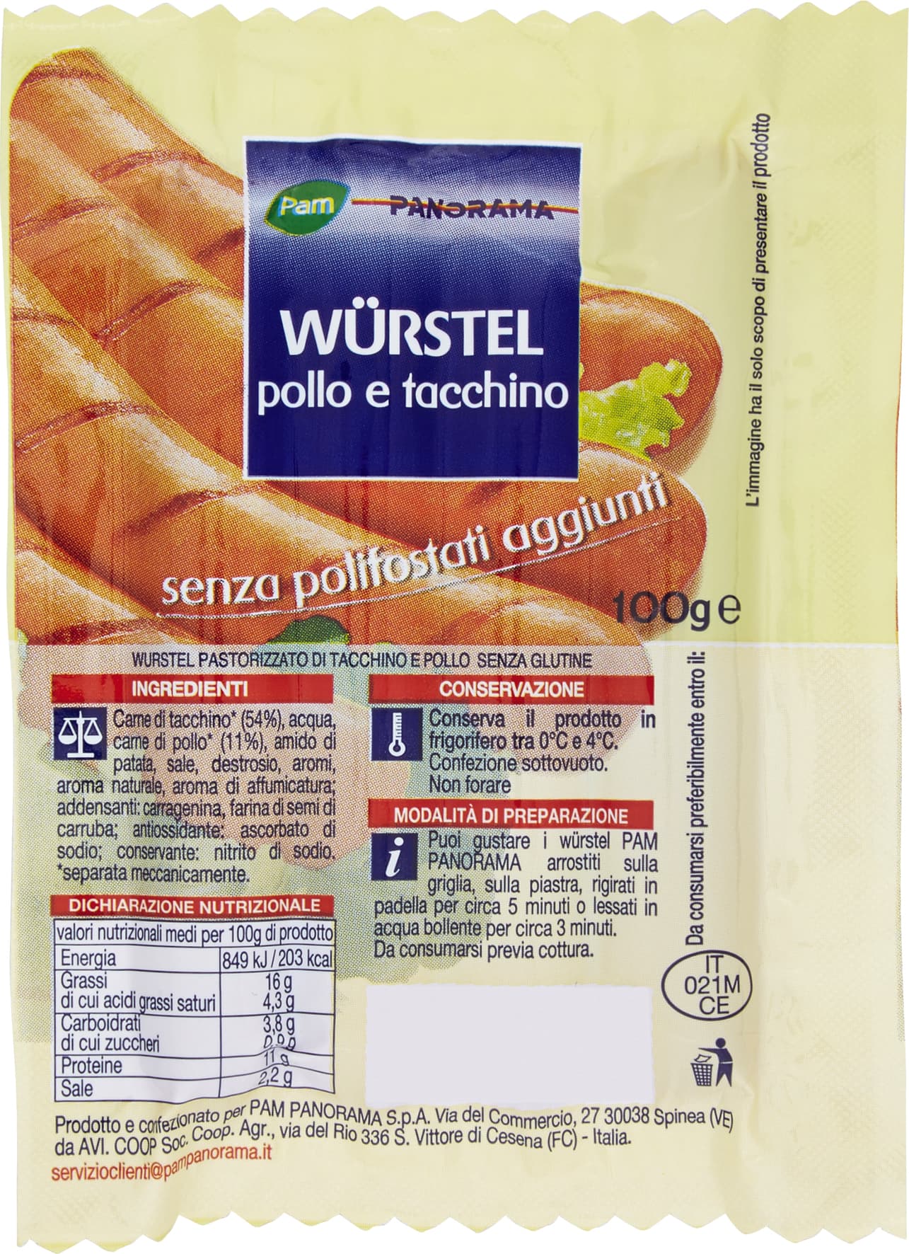 PAM PANORAMA Würstel pollo e tacchino 100 g – immagine 1