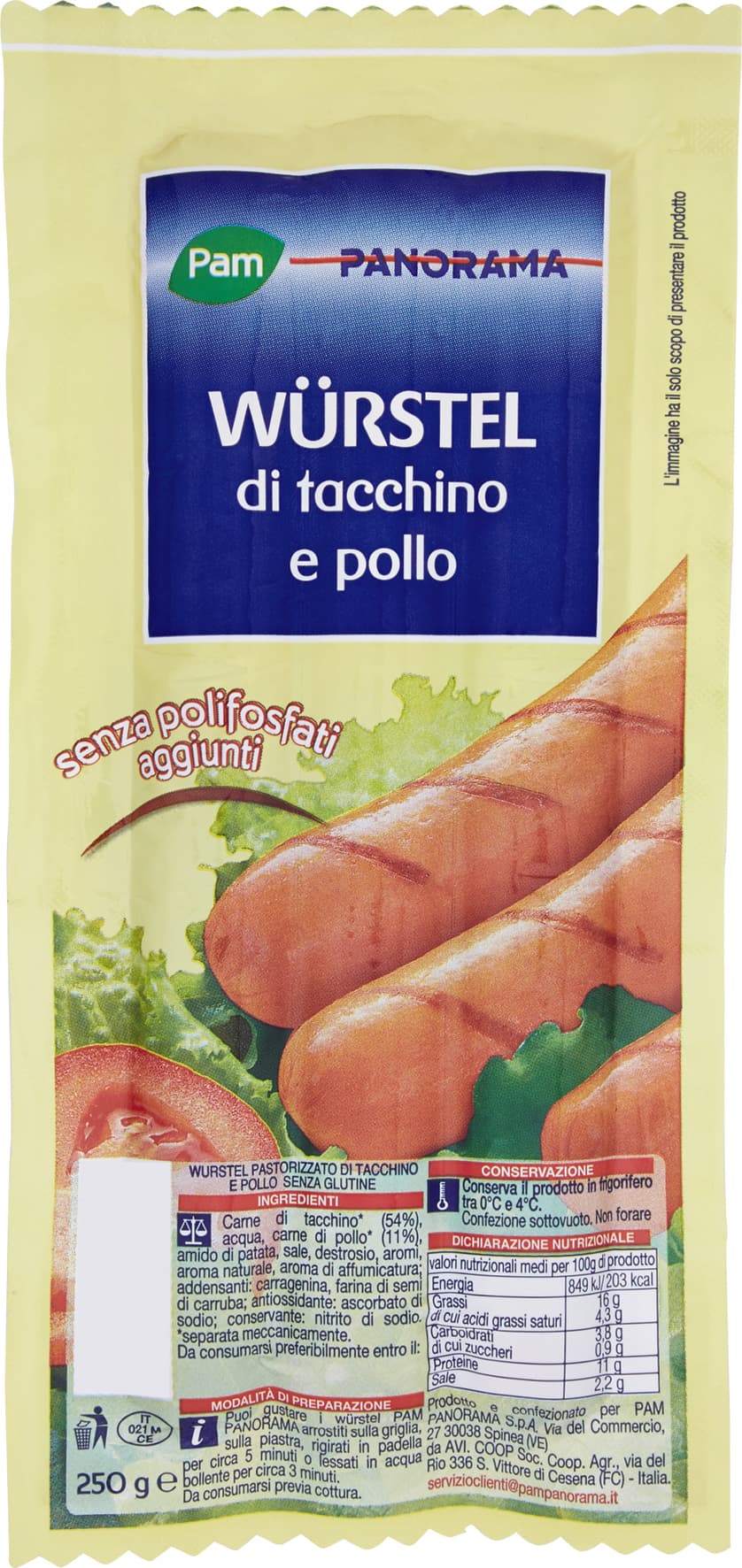 PAM PANORAMA Würstel di tacchino e pollo 250 g – immagine 1