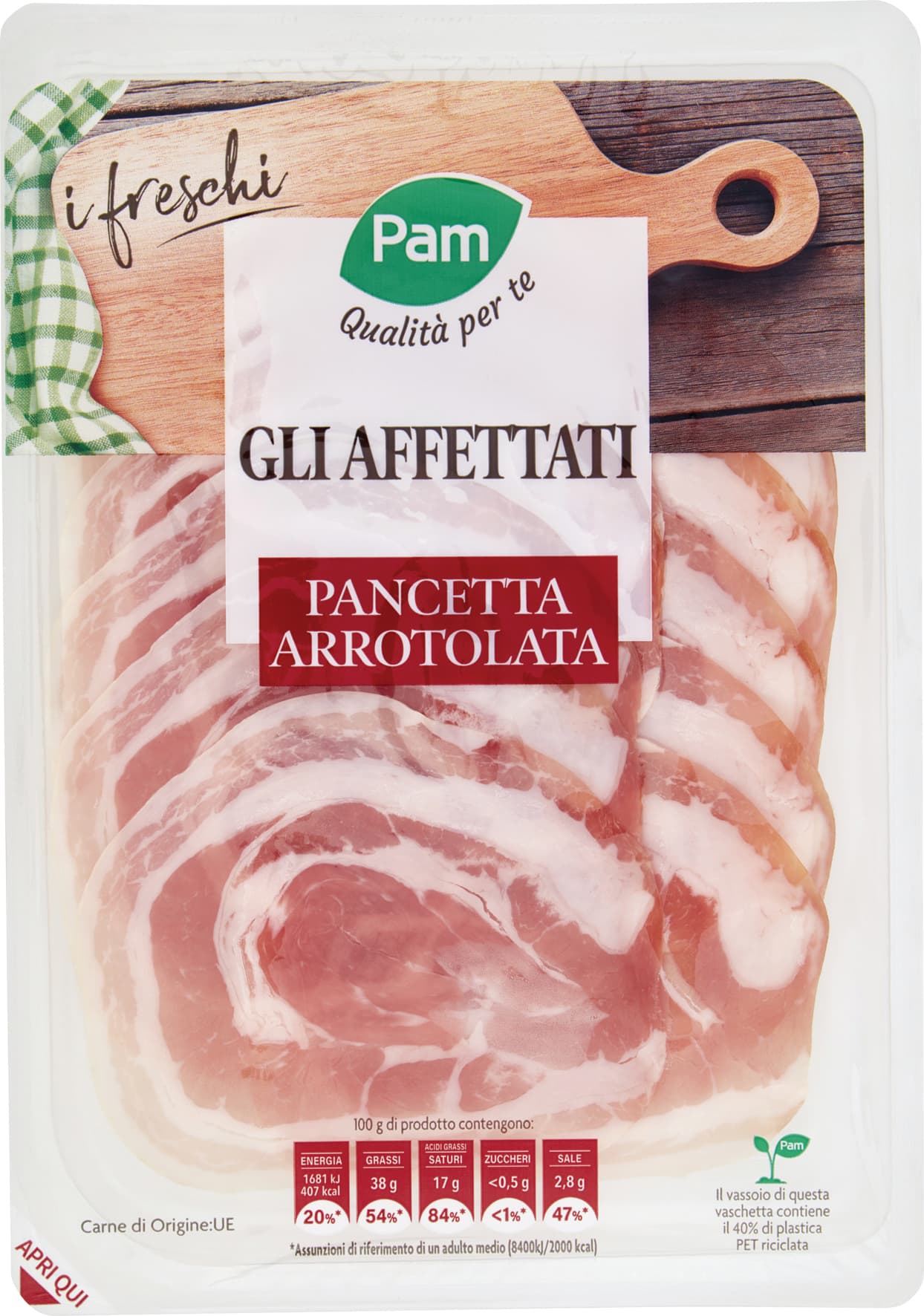 PAM Qualità per te gli Affettati Pancetta Arrotolata 100 g – immagine 1