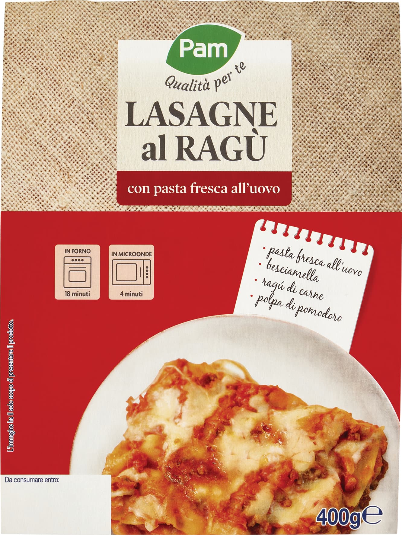 PAM PANORAMA Lasagne al ragù 400 g – immagine 1