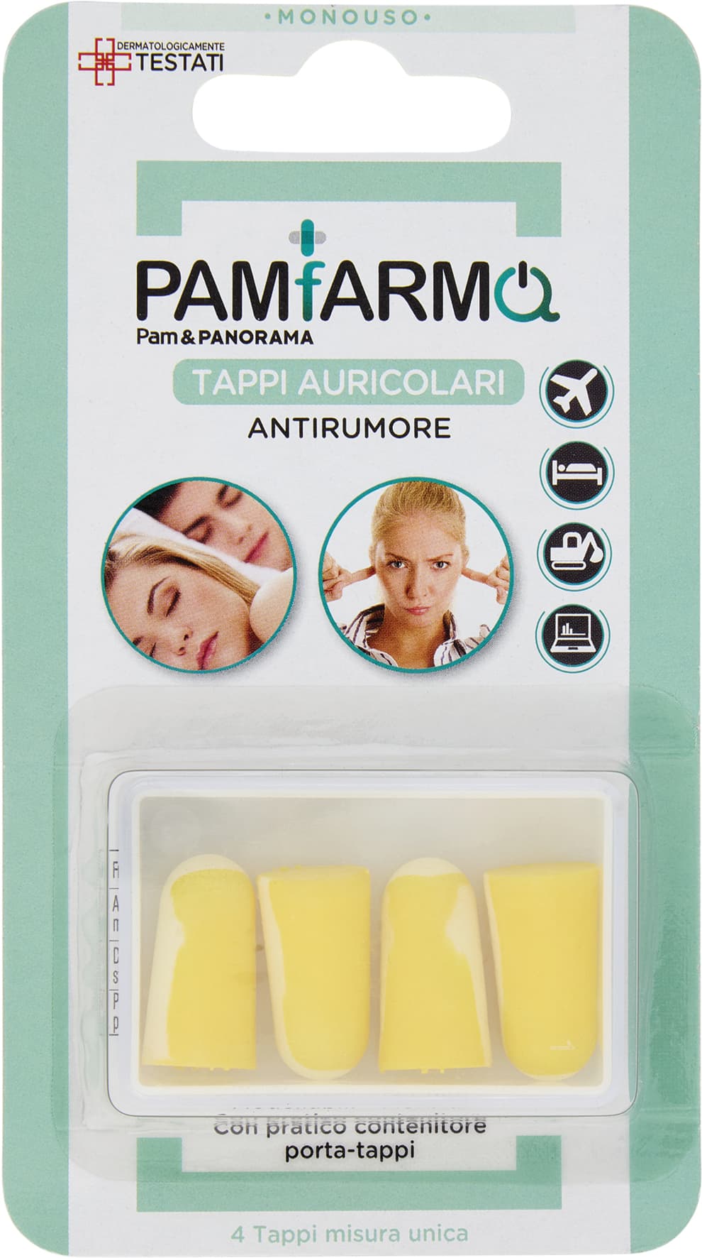 PAM PANORAMA Tappi Auricolari antirumore Misura Unica 4 pz – immagine 1