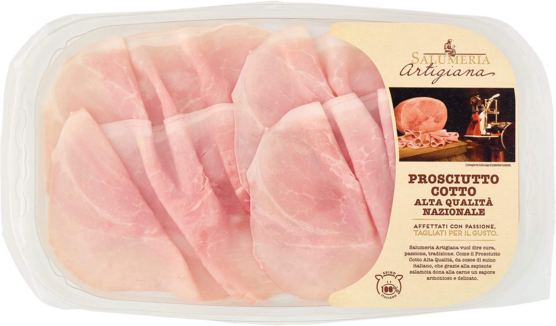 Salumeria Artigiana Prosciutto Cotto Alta Qualità 120 g – immagine 1