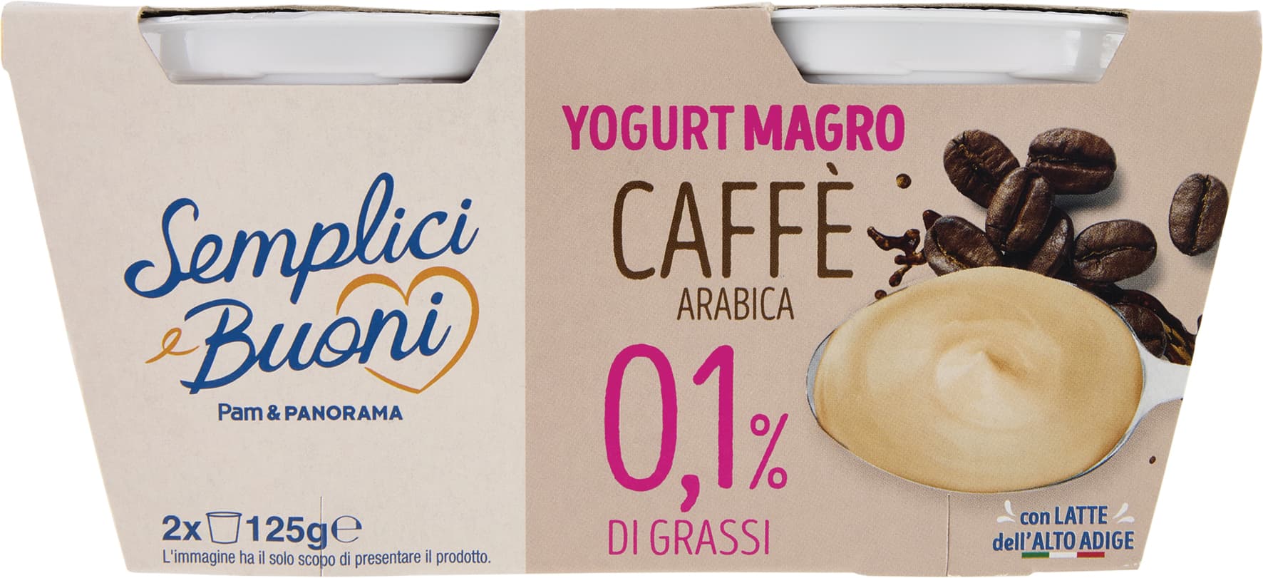 SEMPLICI E BUONI 0,1% di Grassi Yogurt Magro Caffè Arabica 2 x 125 g – immagine 1