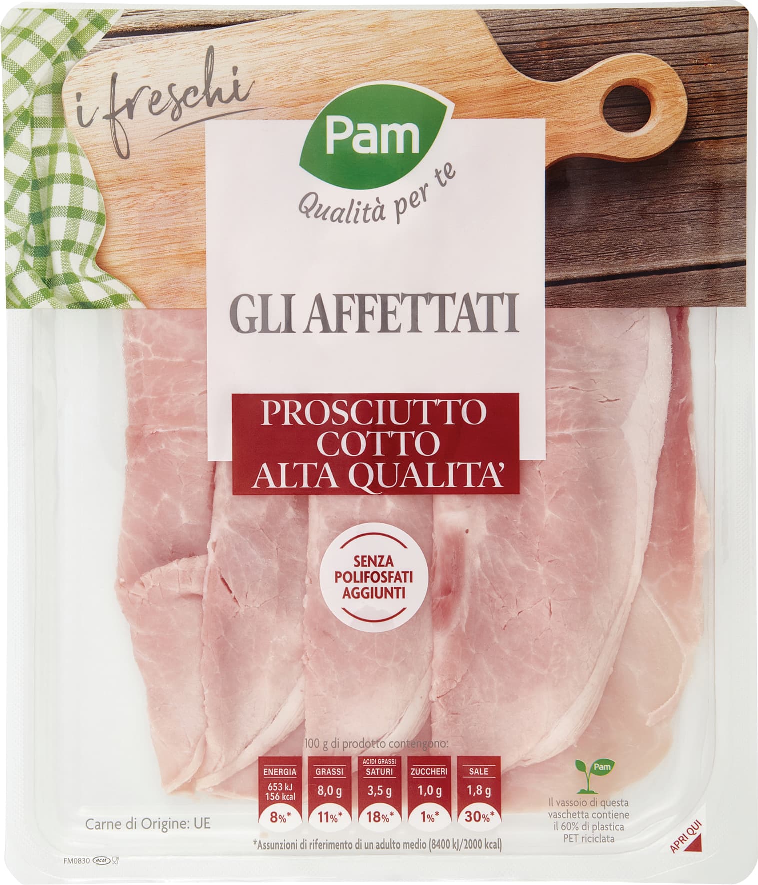 PAM Qualità per te Prosciutto Cotto Alta Qualità 120 g – immagine 1