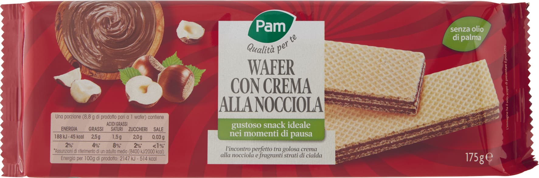 PAM PANORAMA Wafer con crema alla nocciola 175 g – immagine 1