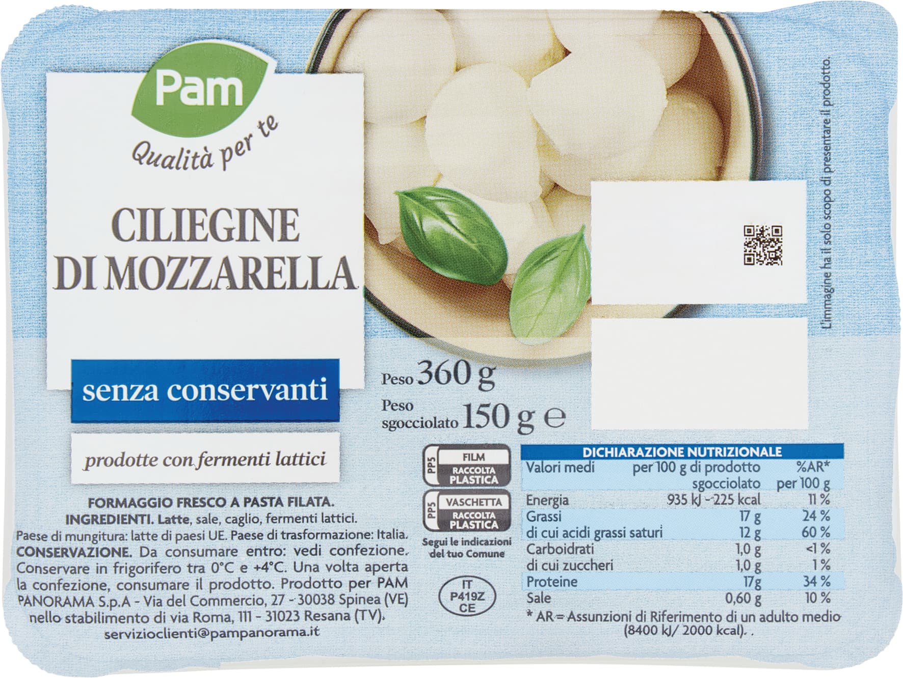 PAM Qualità per te Ciliegine di Mozzarella 150 g – immagine 1