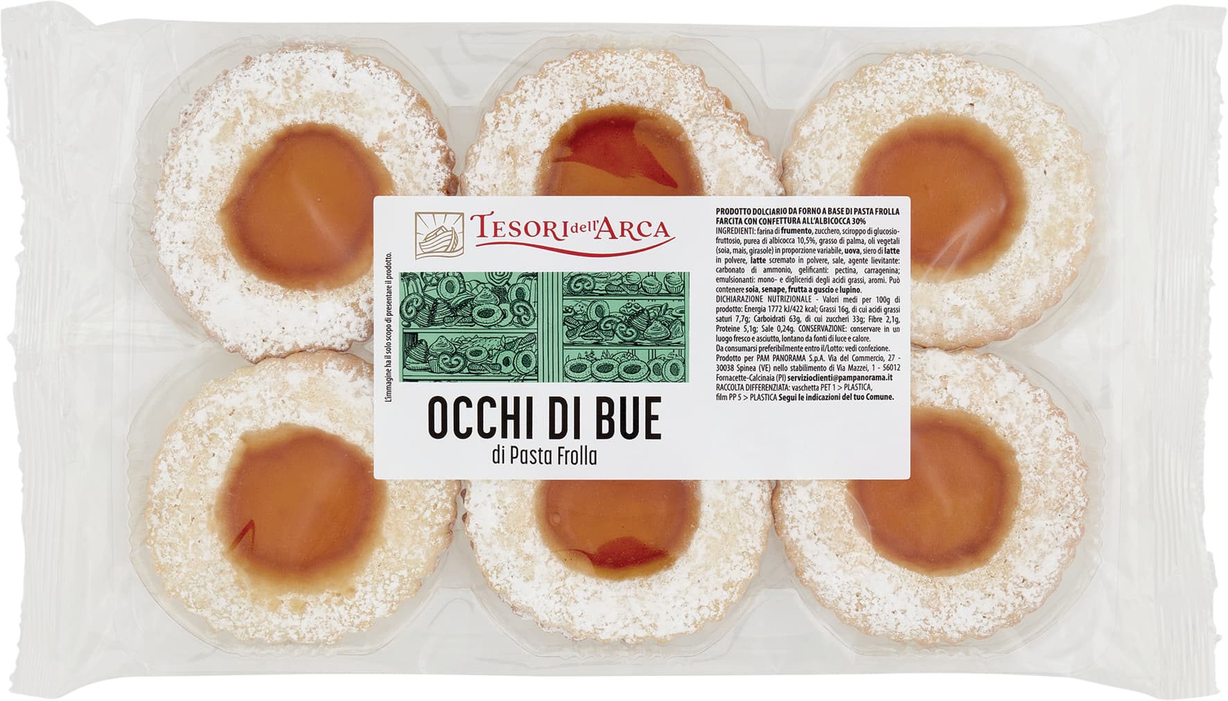 TESORI DELL'ARCA Occhi di Bue di Pasta Frolla 300 g – immagine 1