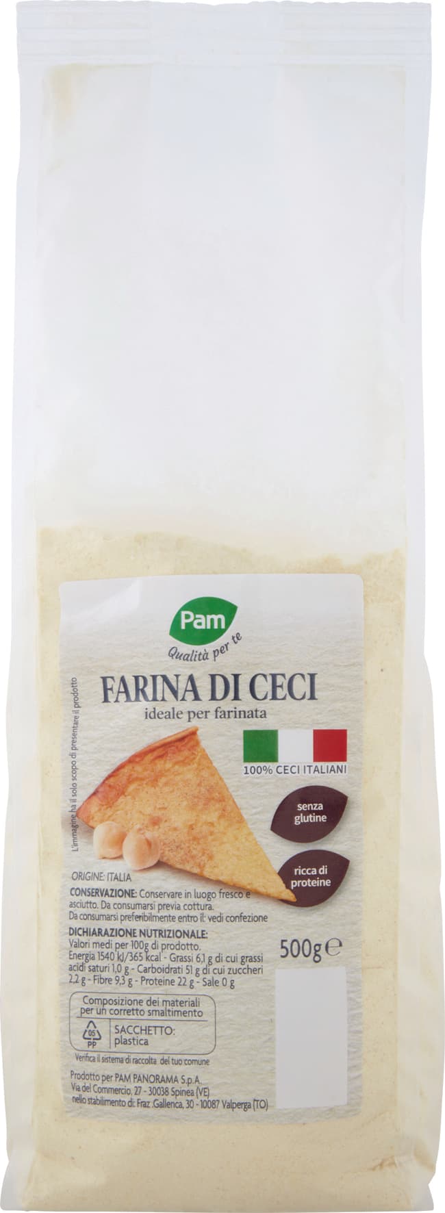 PAM Qualità per te Farina di Ceci 500 g – immagine 1