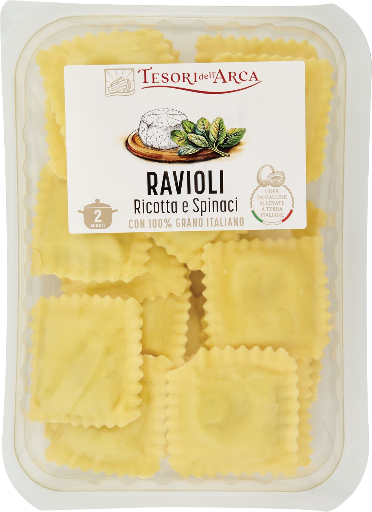 TESORI DELL'ARCA Ravioli Ricotta e Spinaci 250 g – immagine 1