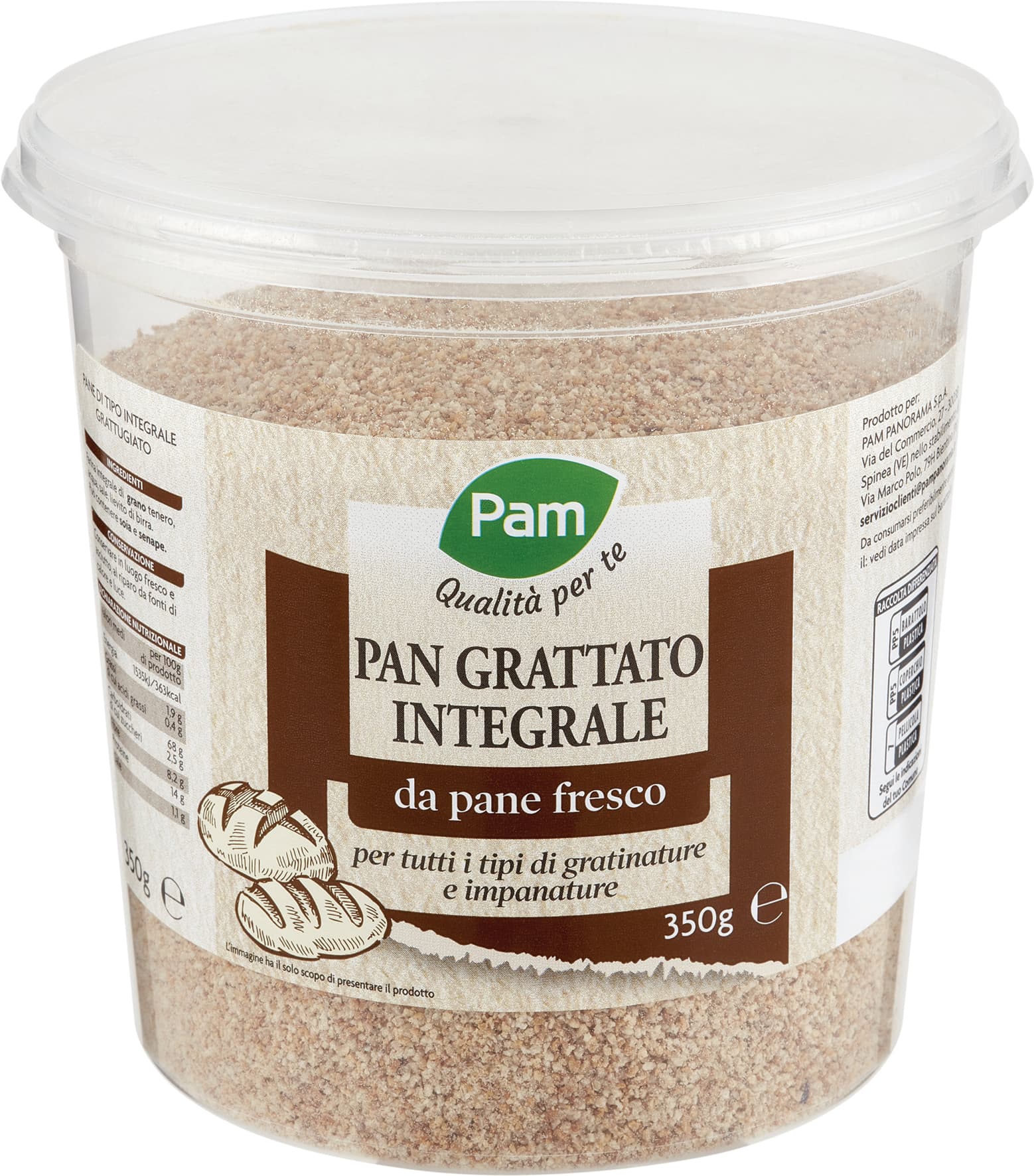 PAM Qualità per te Pan Grattato Integrale 350 g – immagine 1