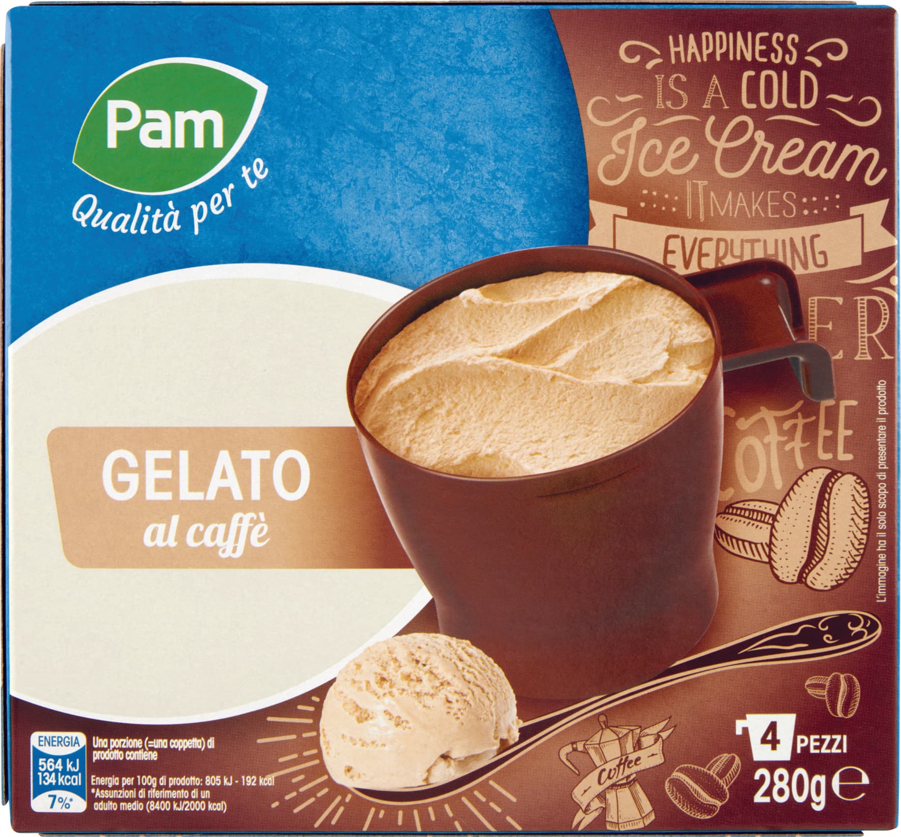 PAM Qualità per te Gelato al caffè 4 x 70 g – immagine 1