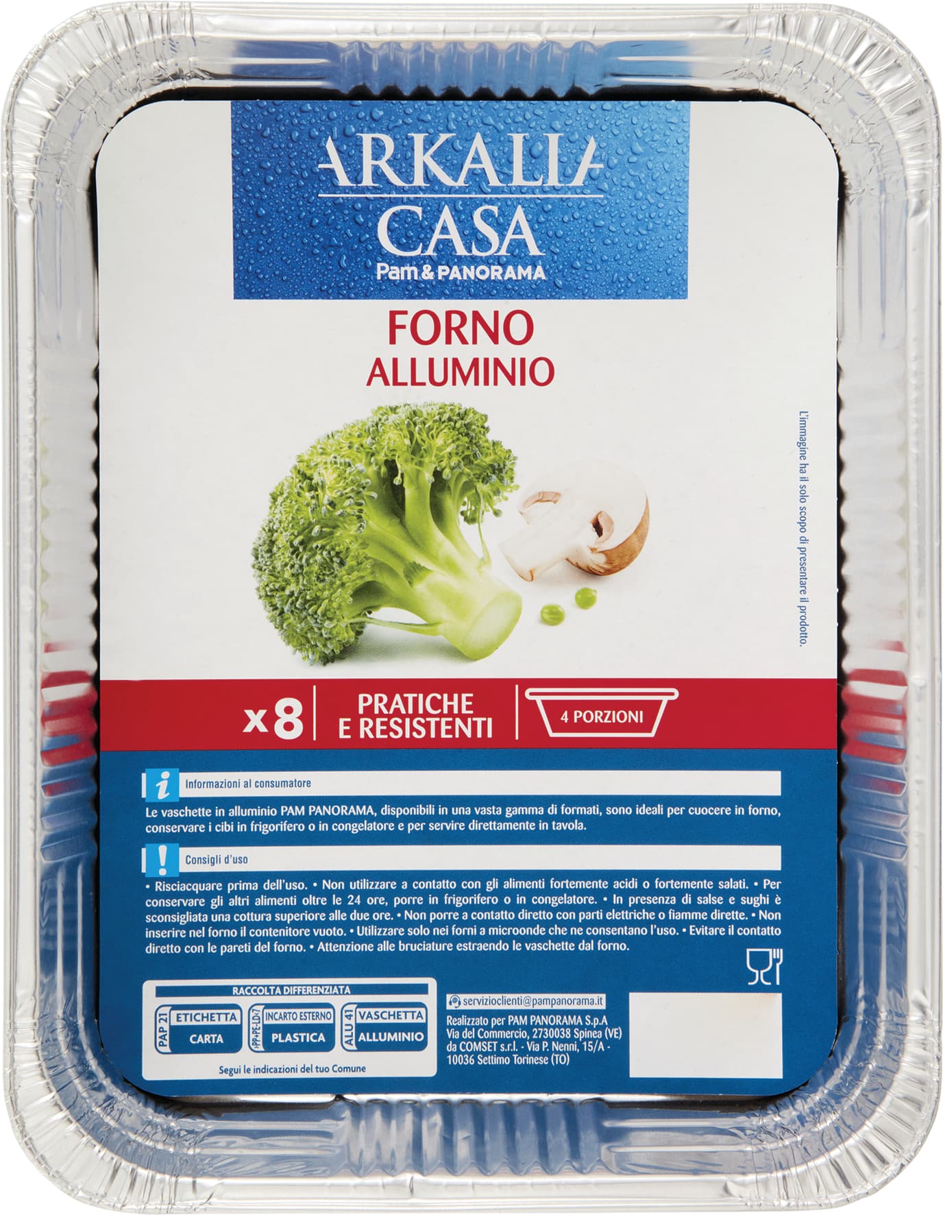 PAM PANORAMA Vaschette alluminio Forno 4 porzioni 8 pz – immagine 1