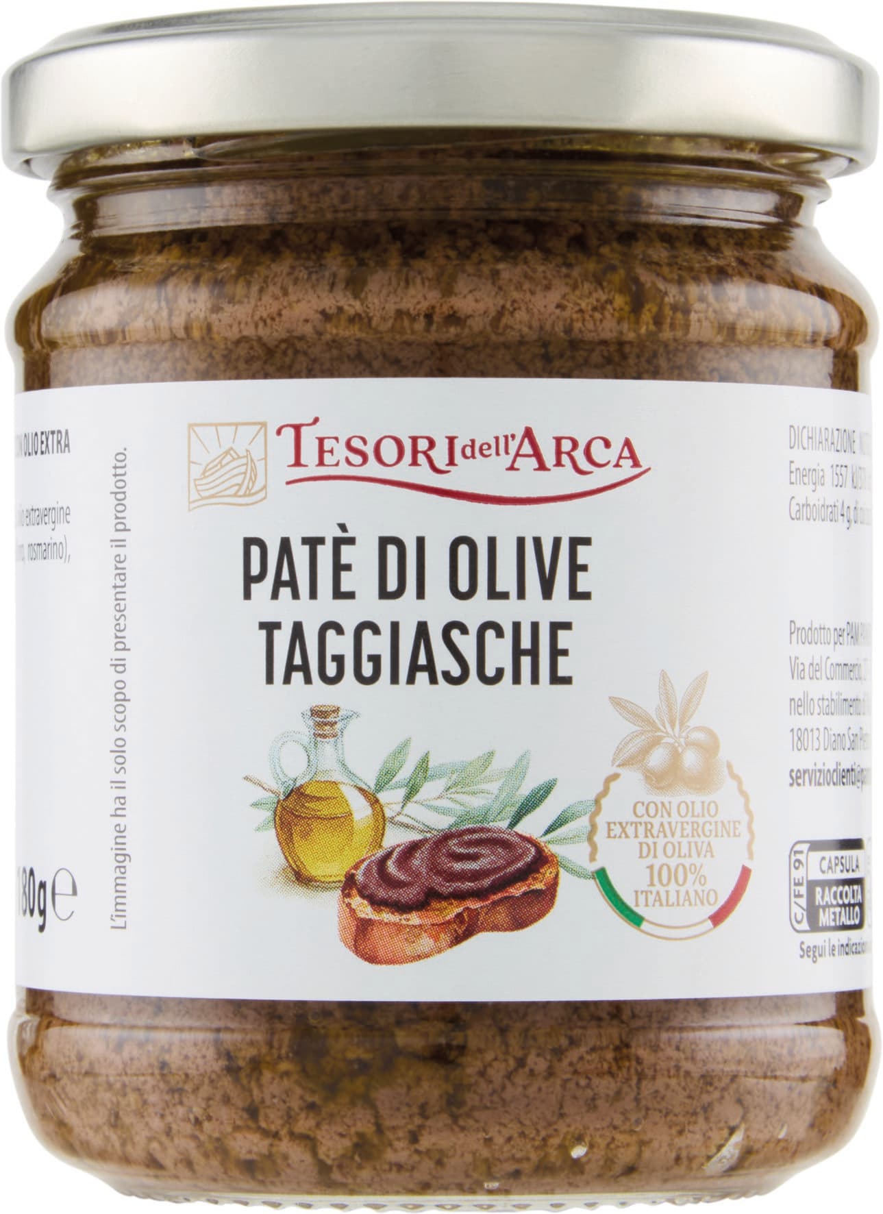 TESORI DELL'ARCA Patè di Olive Taggiasche 180 g – immagine 1