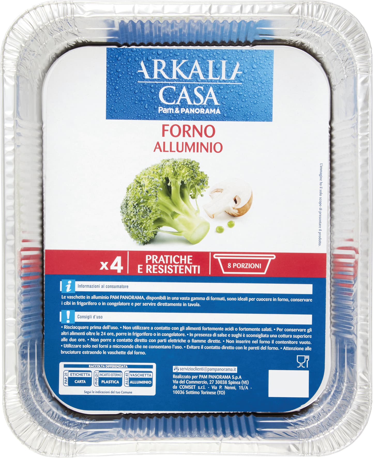 PAM PANORAMA Vaschette alluminio Forno 8 porzioni 4 pz – immagine 1