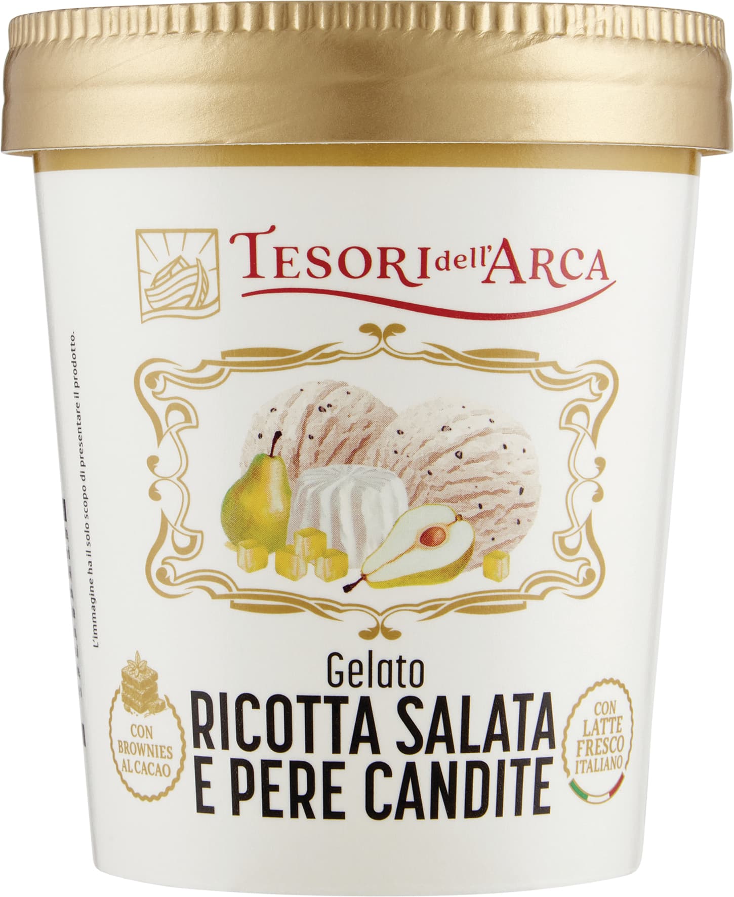 TESORI DELL'ARCA Gelato Ricotta Salata e Pere Candite 300 g – immagine 1