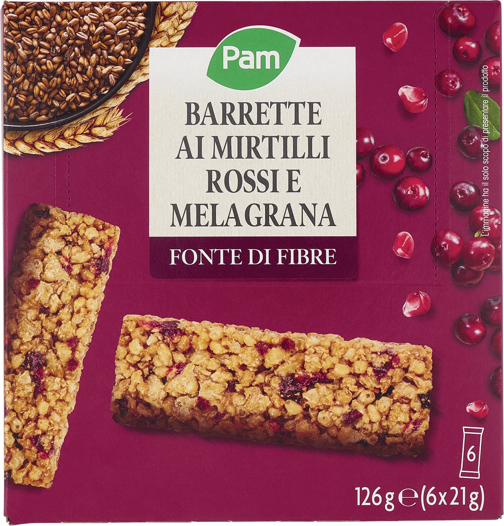 PAM Barrette ai Mirtilli Rossi e Melograna 6 x 21 g – immagine 1