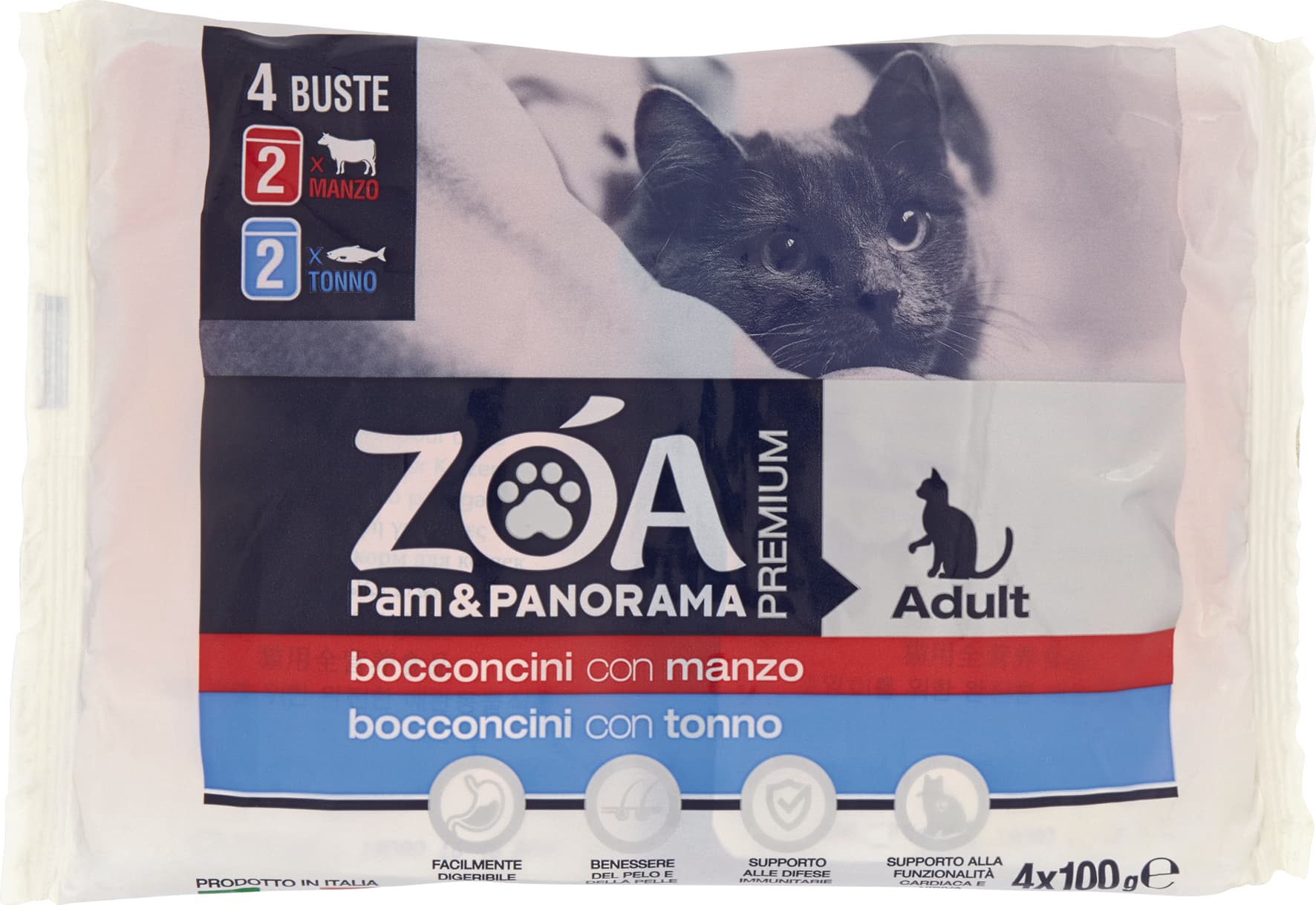 ZOA PREMIUM Adult bocconcini 2 con manzo 2 con tonno 4 x 100 g – immagine 1