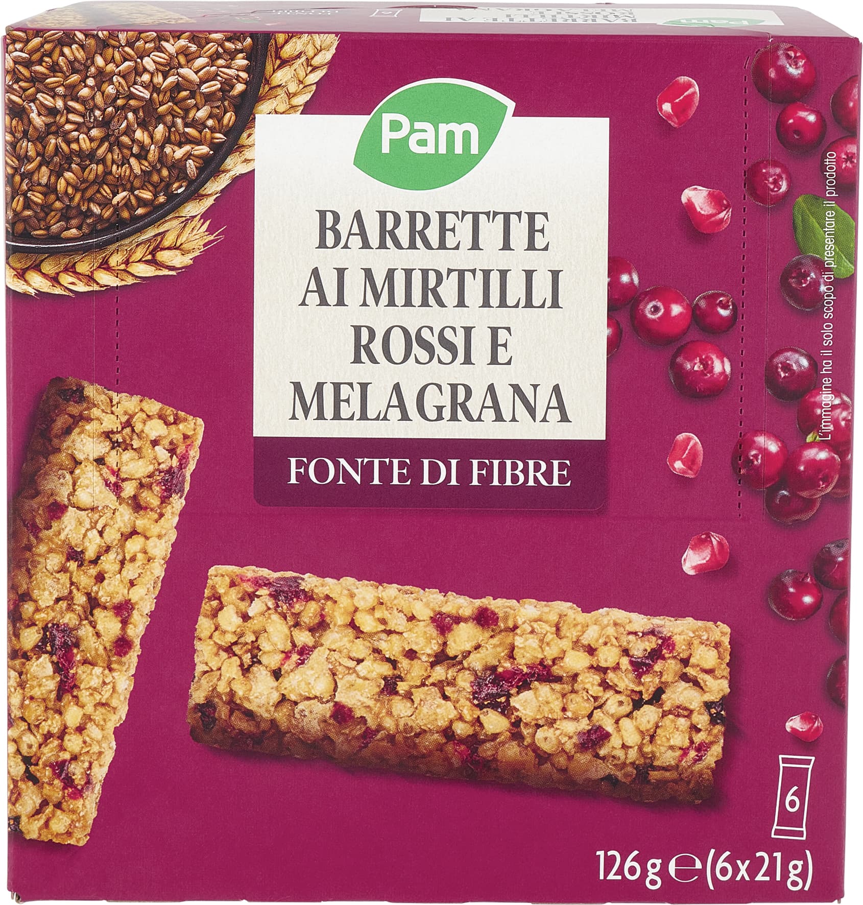 PAM Barrette ai Mirtilli Rossi e Melograna 6 x 21 g – immagine 1