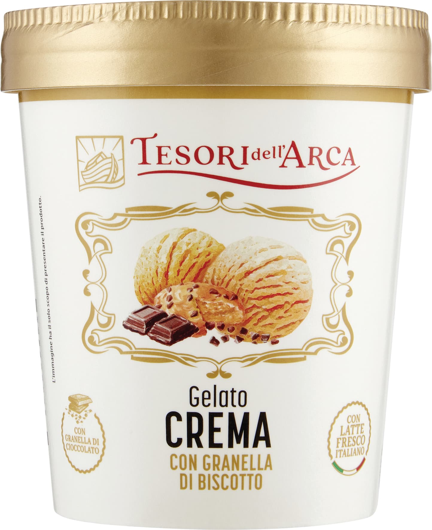 TESORI DELL'ARCA Gelato Crema con Granella di Biscotto 300 g – immagine 1