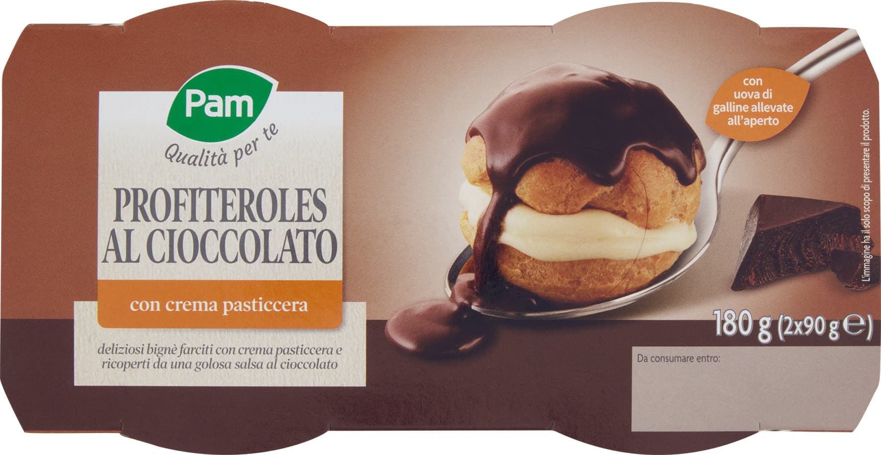 PAM PANORAMA Profitteroles al Cioccolato 180g (90g x 2) – immagine 1