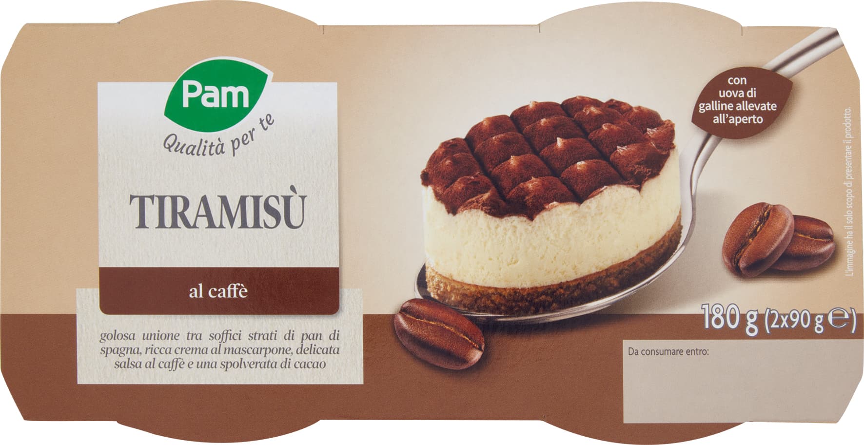 PAM Qualità per te Tiramisù al Caffè 2 x 90 g – immagine 1