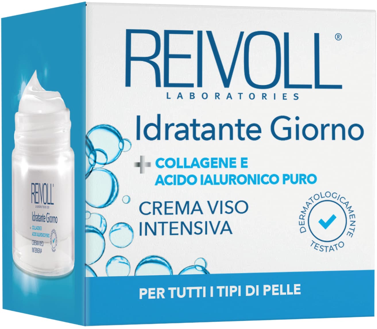 Reivoll crema viso idratante giorno collagene e acido ialuronico puro 50ml – immagine 1