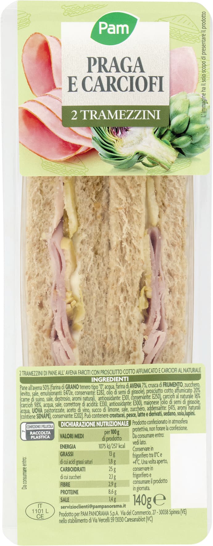 PAM PANORAMA Tramezzini Praga e Carciofi 140 g – immagine 1